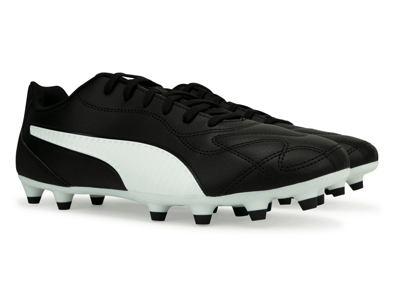 PUMA Men's Monarch II FG/AG Black/White、mySite、noshort
