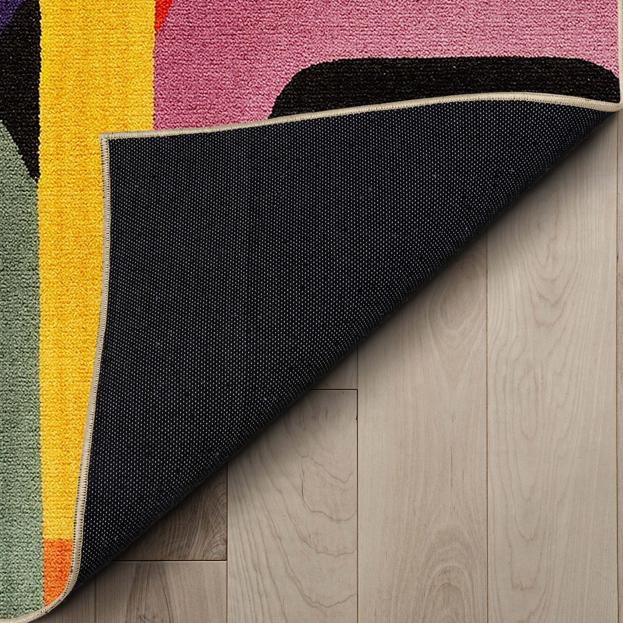 Apollo Strokes Colorful Waves Abstract Vibrant Stain-Resistant Rug - Easy to Clean、mySite、gigharbornorthrealestate