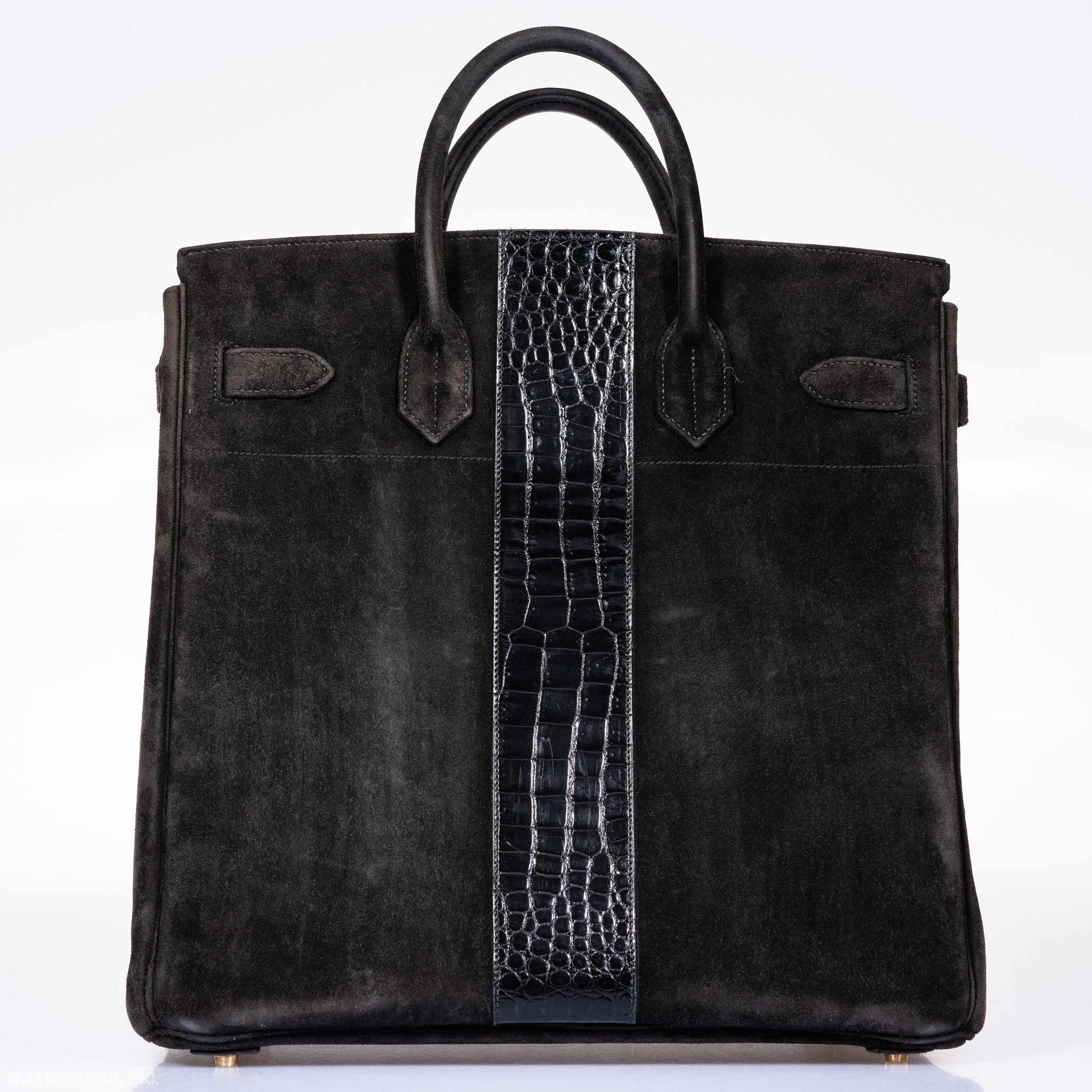 Hermès Birkin 40 HAC Black Doblis Suede and Crocodile Gold Hardware、mySite、garminoutage.com