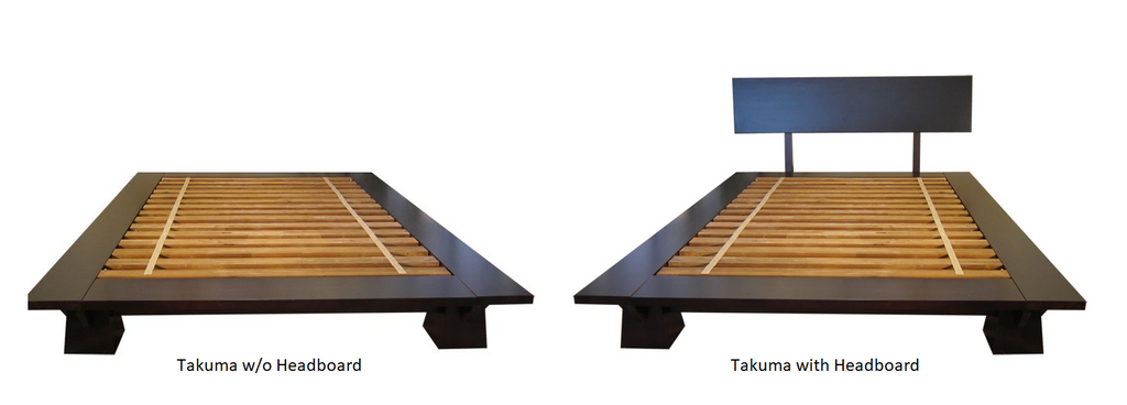 Takuma Japanese Platform Bed with and without Headboard