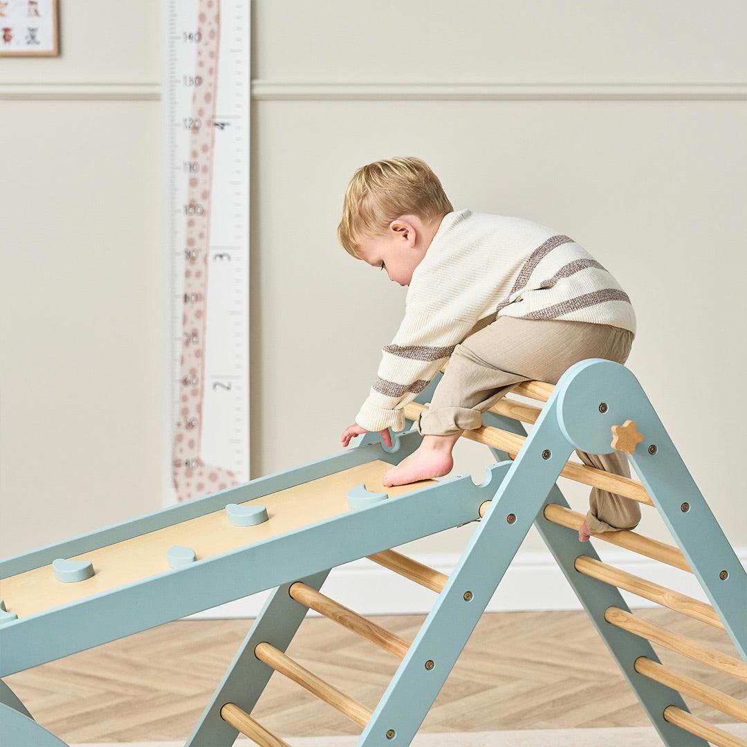  Tutti Bambini Scala Montessori 3 In 1 Pikler Climbing Frame With Climbing Wall - Ocean Stone、mySite、merchandisen