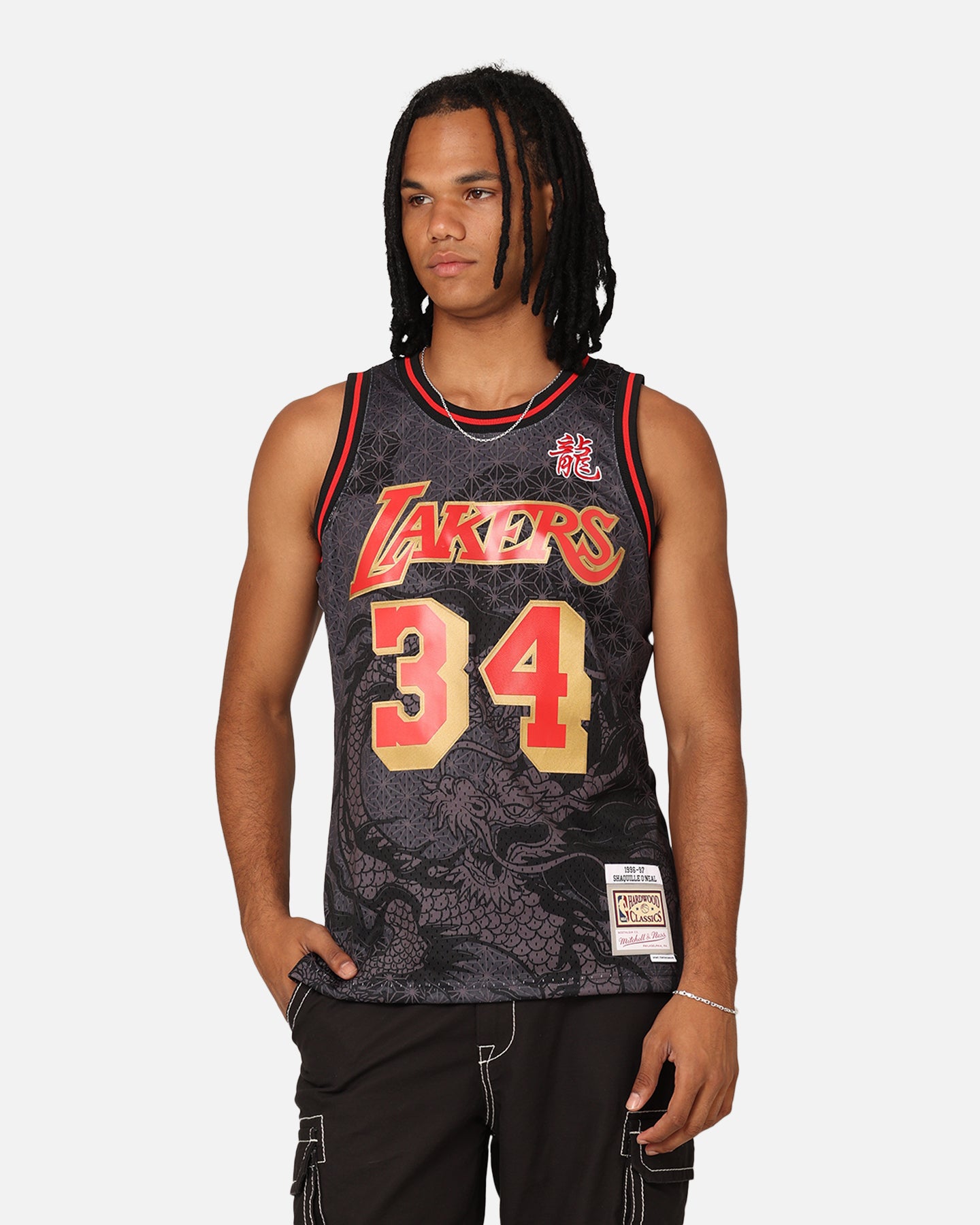 Mitchell & Ness Los Angeles Lakers Shaquille O'Neal '96-97 Year of the Dragon Swingman Jersey Black/Red、mySite、zt4zffjzw