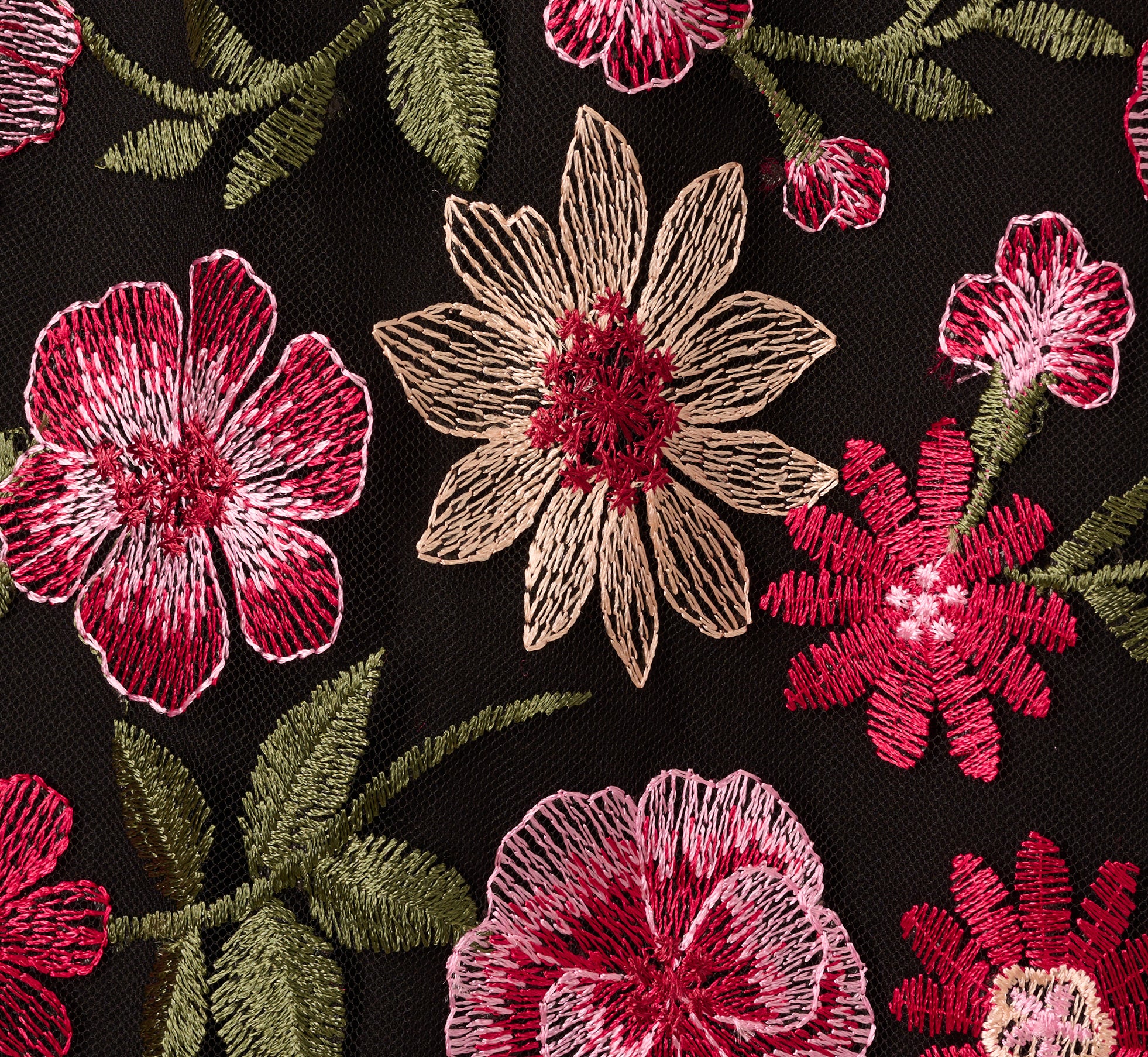 Floral Embroidered Trapeze Halter Dress In Pink Multi、mySite、solidvoid