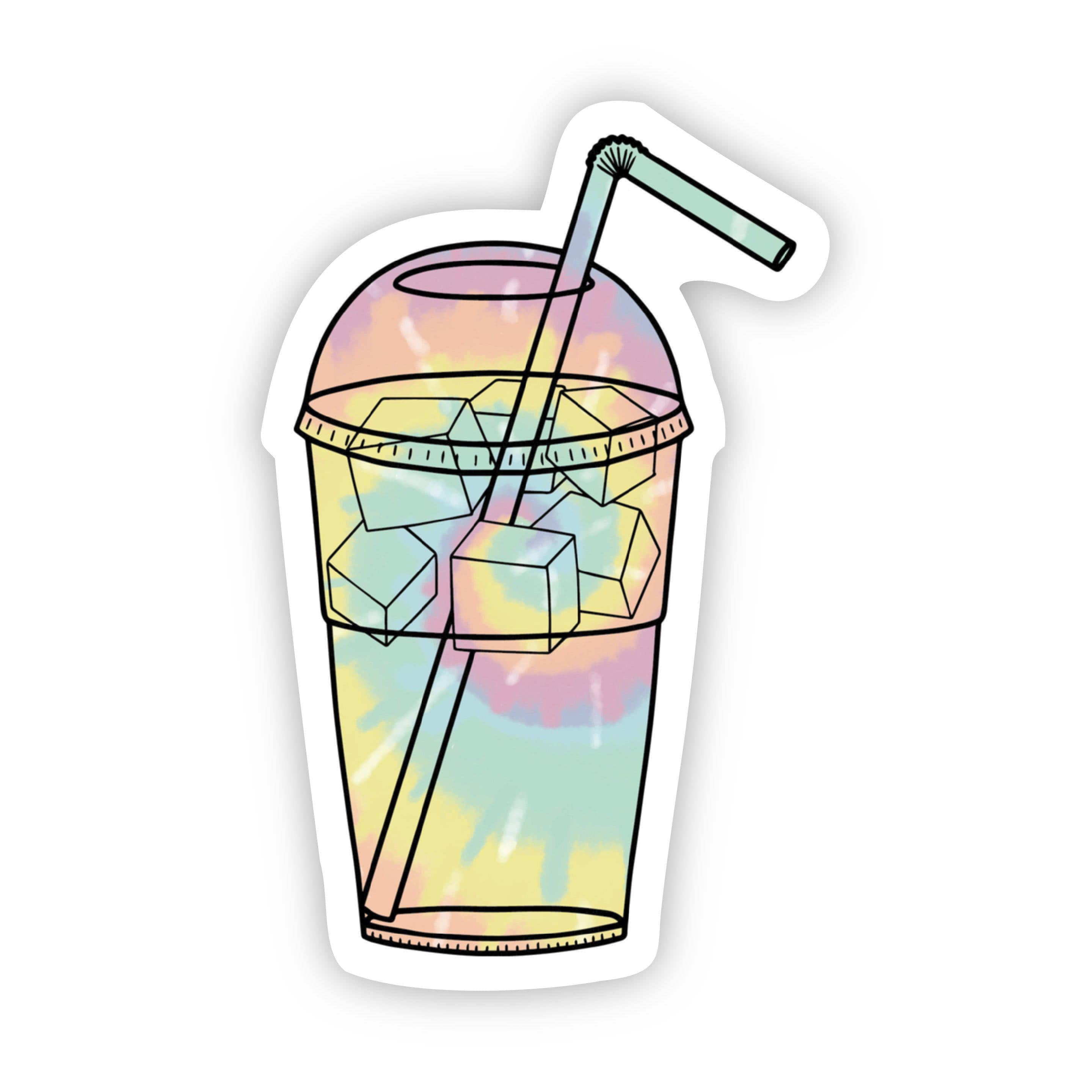  Tie Dye Cup Iced Coffee Aesthetic Sticker、mySite、elrpsem3k