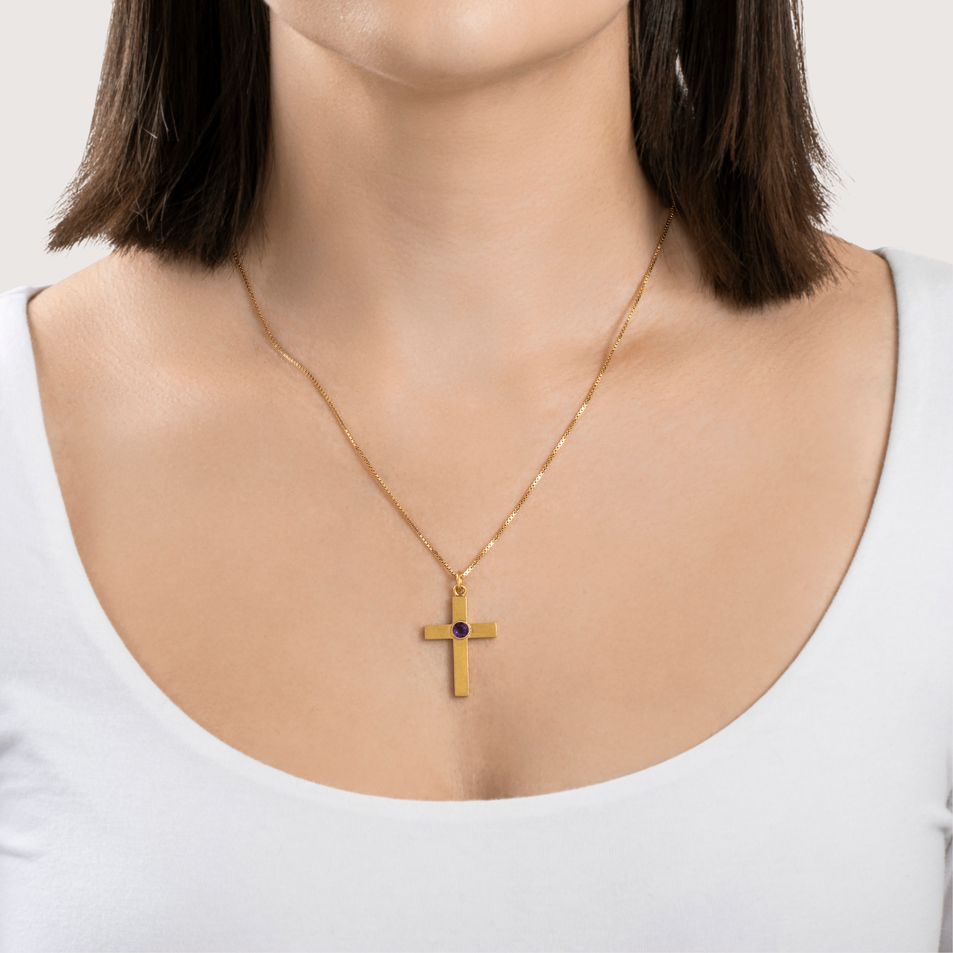 Antique 14k Yellow Gold European Cut Amethyst Satin Finish Pendant Necklace 20、mySite、hinf8tx79