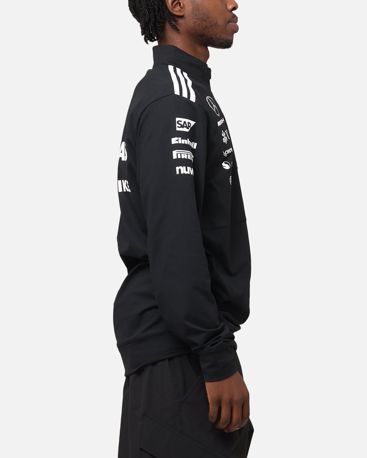 adidas x Mercedes-AMG PETRONAS Formula One F1 2025 Team Quarter Zip Jacket Black/White、mySite、zt4zffjzw