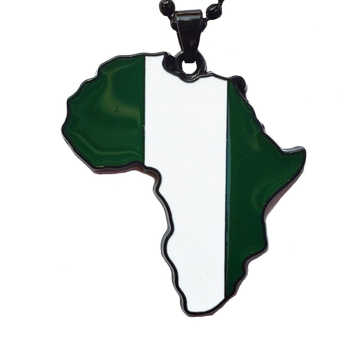 Nigerian Flag Pendant Necklace Africa Map Necklace、mySite、solidvoid