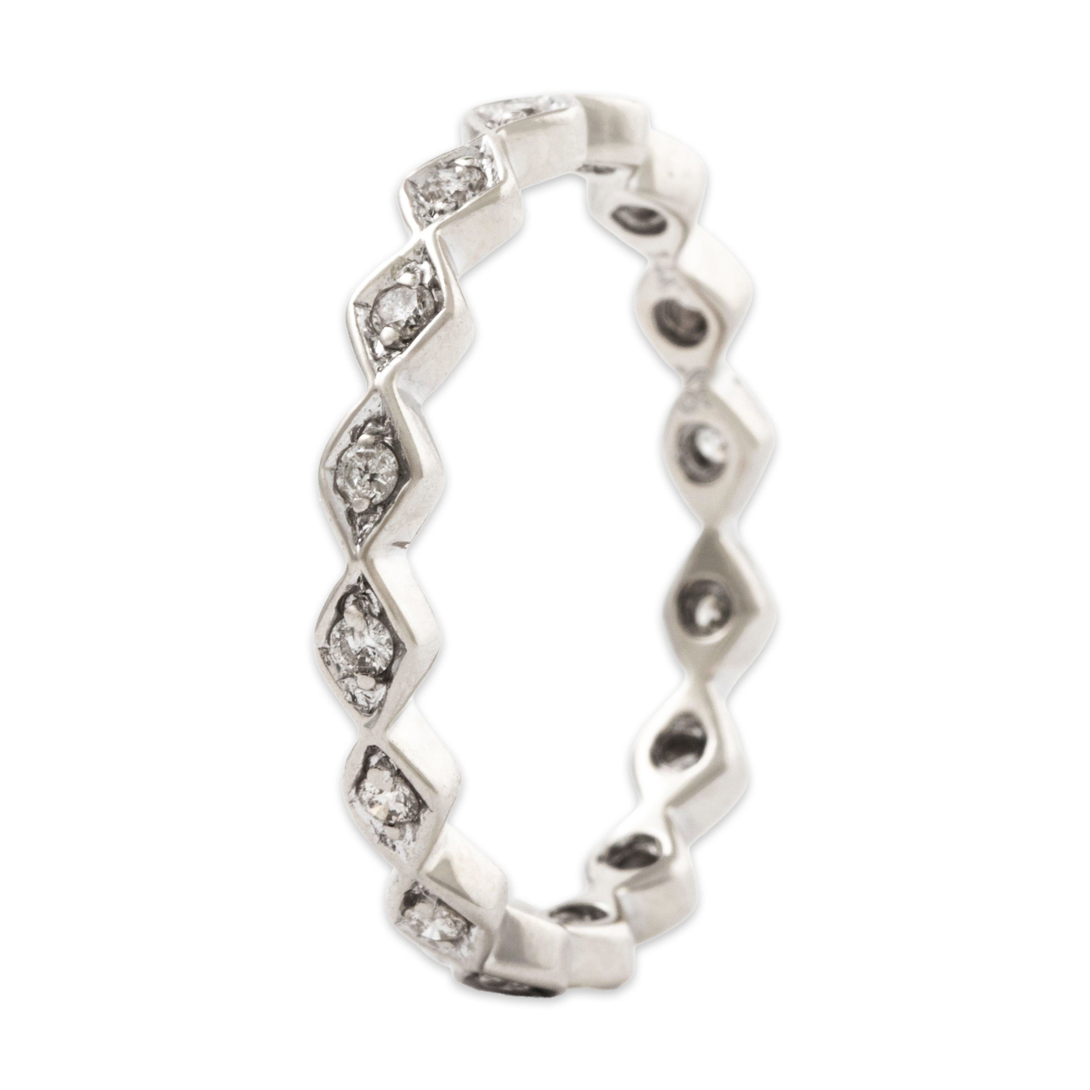 Vintage 14k White Gold Diamond Eternity Band Ring 9.00、mySite、hinf8tx79