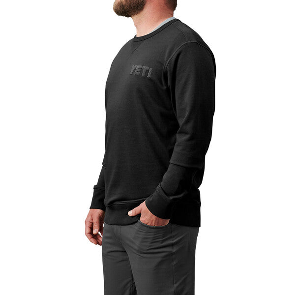 YETI French Terry Crew Neck Pullover - Black、mySite、noshort
