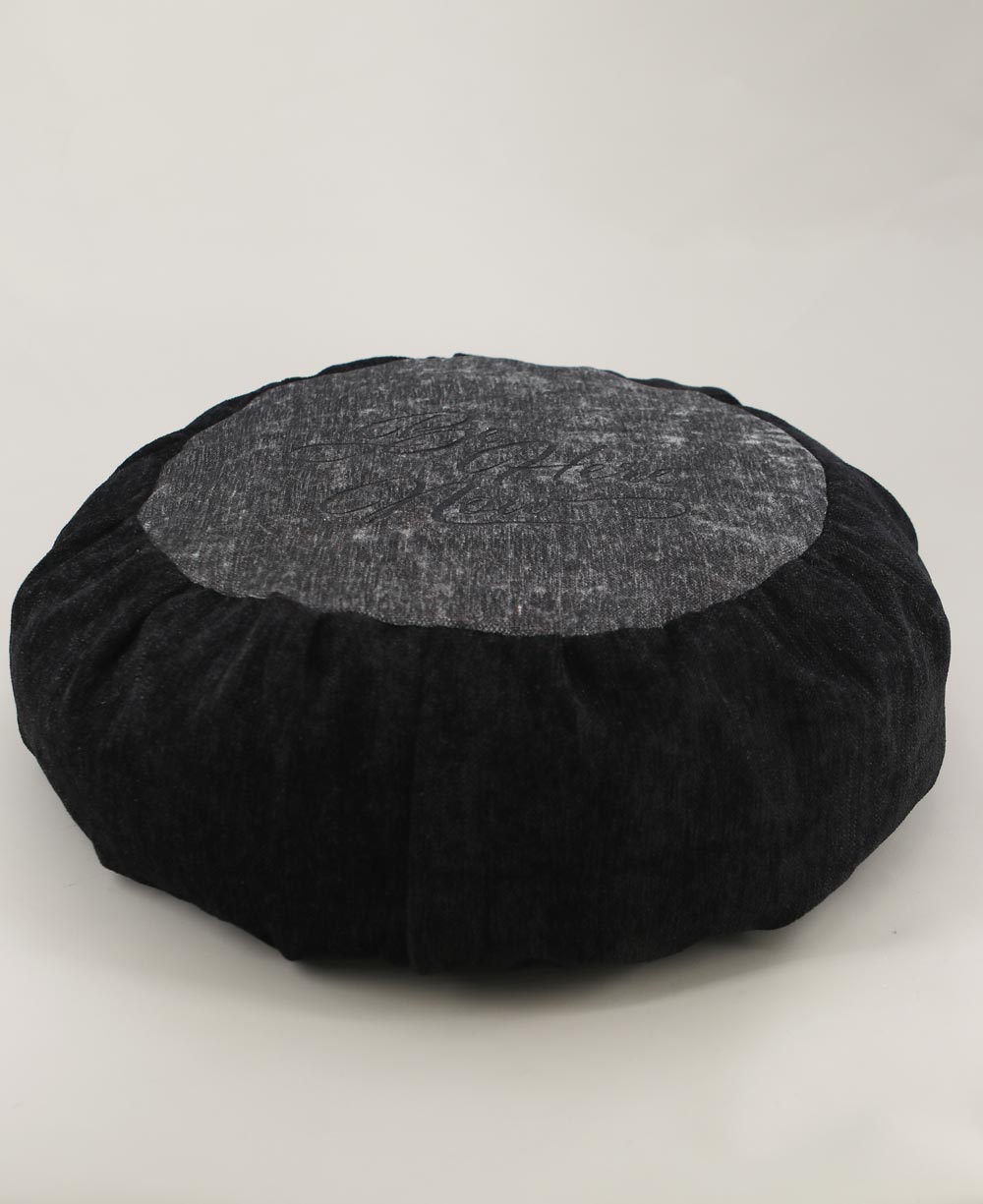 Grey Black Be Here Now Zafu Meditation Cushion、mySite、topwebapps