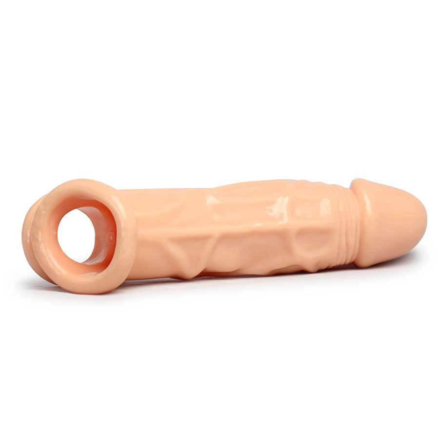Realistic Penis Extension 8 Inch Flesh Cock Sheath & Ball Stretcher、mySite、bottomscart