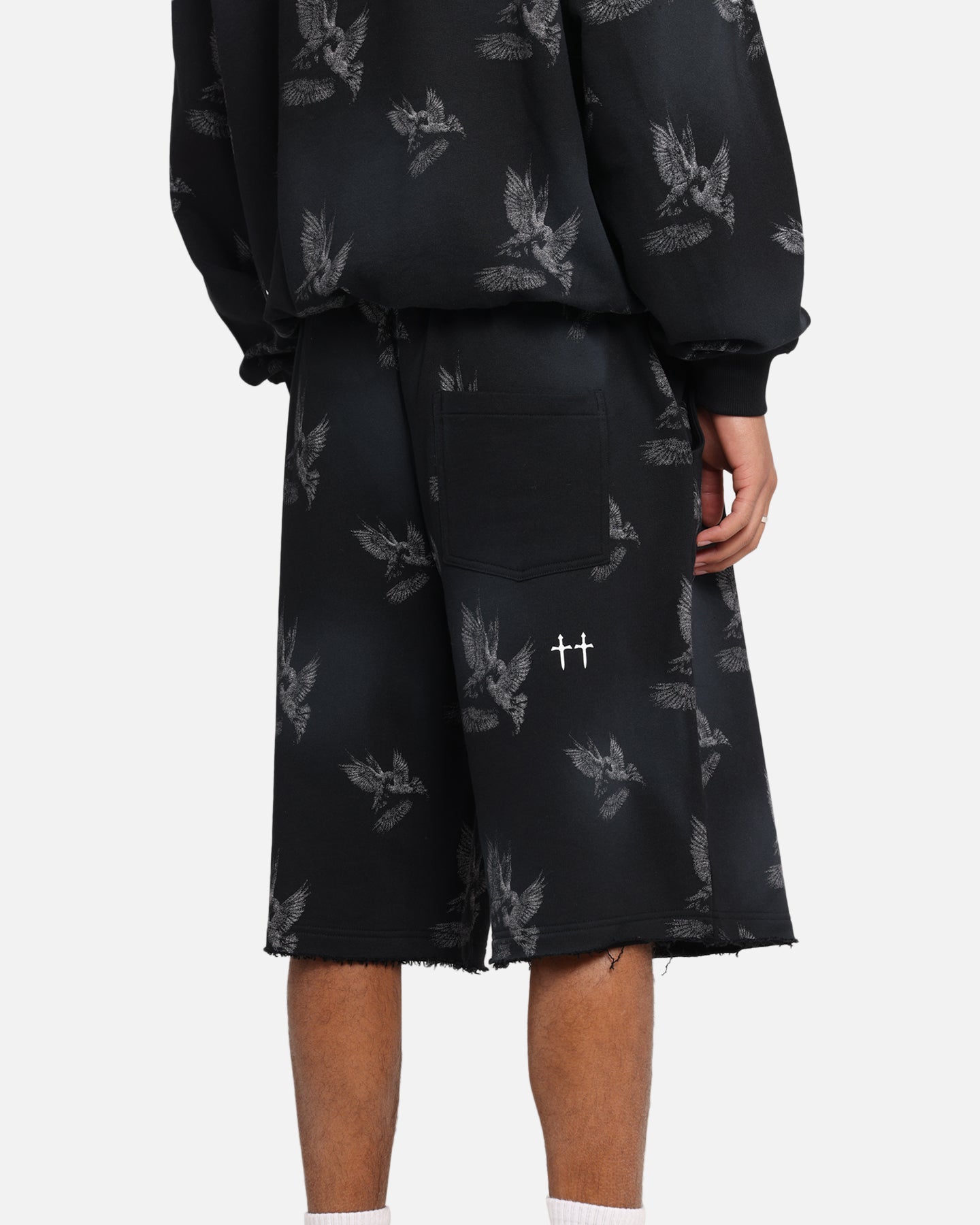 Saint Morta Doves Baggy Sweat Shorts Vintage Black、mySite、zt4zffjzw