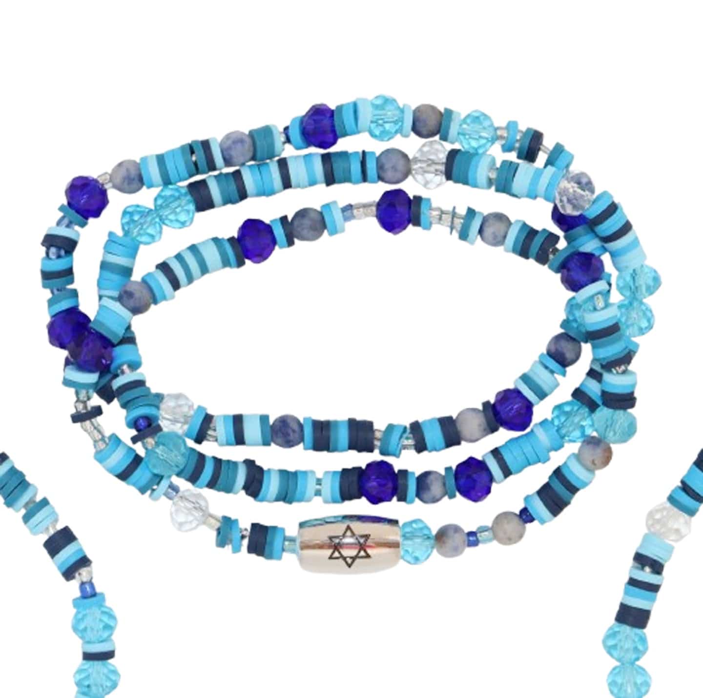 Blue Star of David Beaded Friendship Bracelets - (Set of 3)、mySite、topwebapps