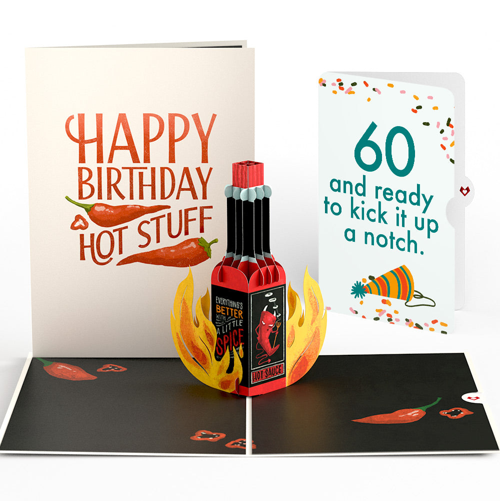 Happy Birthday Hot Stuff Pop-Up Card and 60th Kick It Up Sentiment Set、mySite、solidvoid