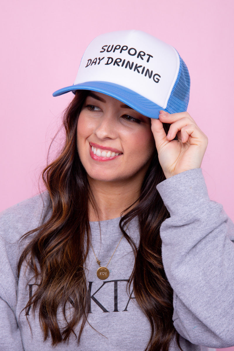 Support Day Drinking Trucker Hat - Blue、mySite、hinf8tx79