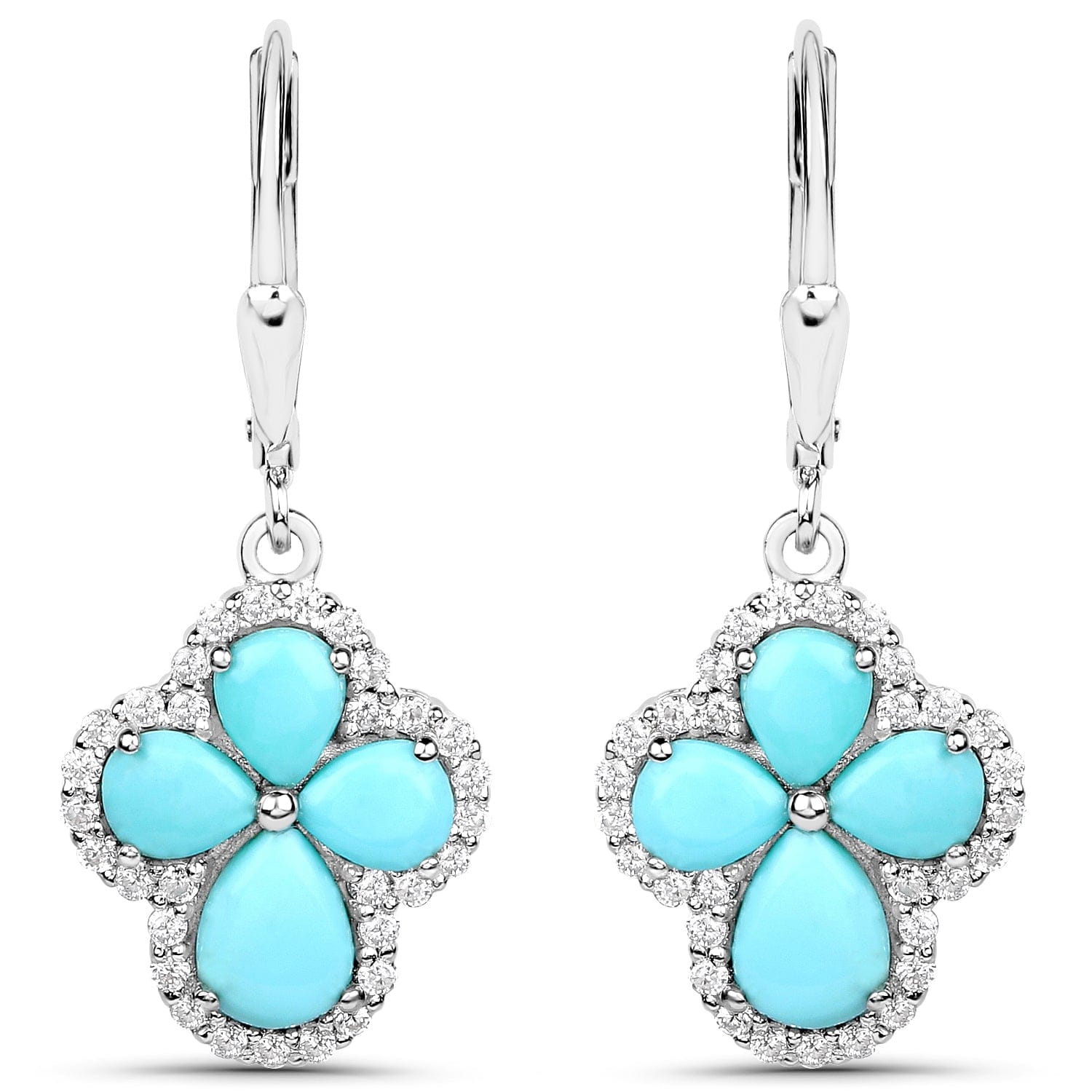 Genuine Tuquoise Cross Earrings with Zircon 925 Sterling Silver、mySite、g9winljtr