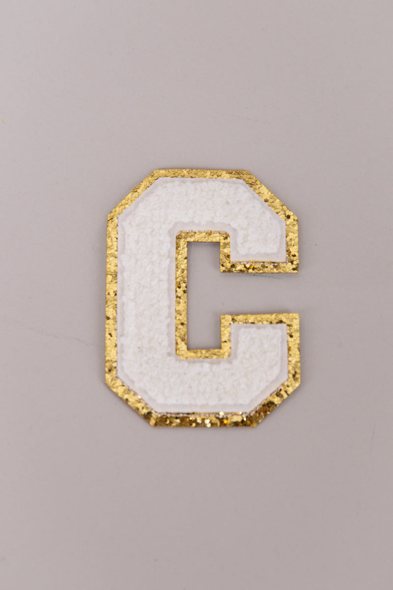 Chenille Adhesive Letter Patches- White 5.5cm、mySite、hinf8tx79