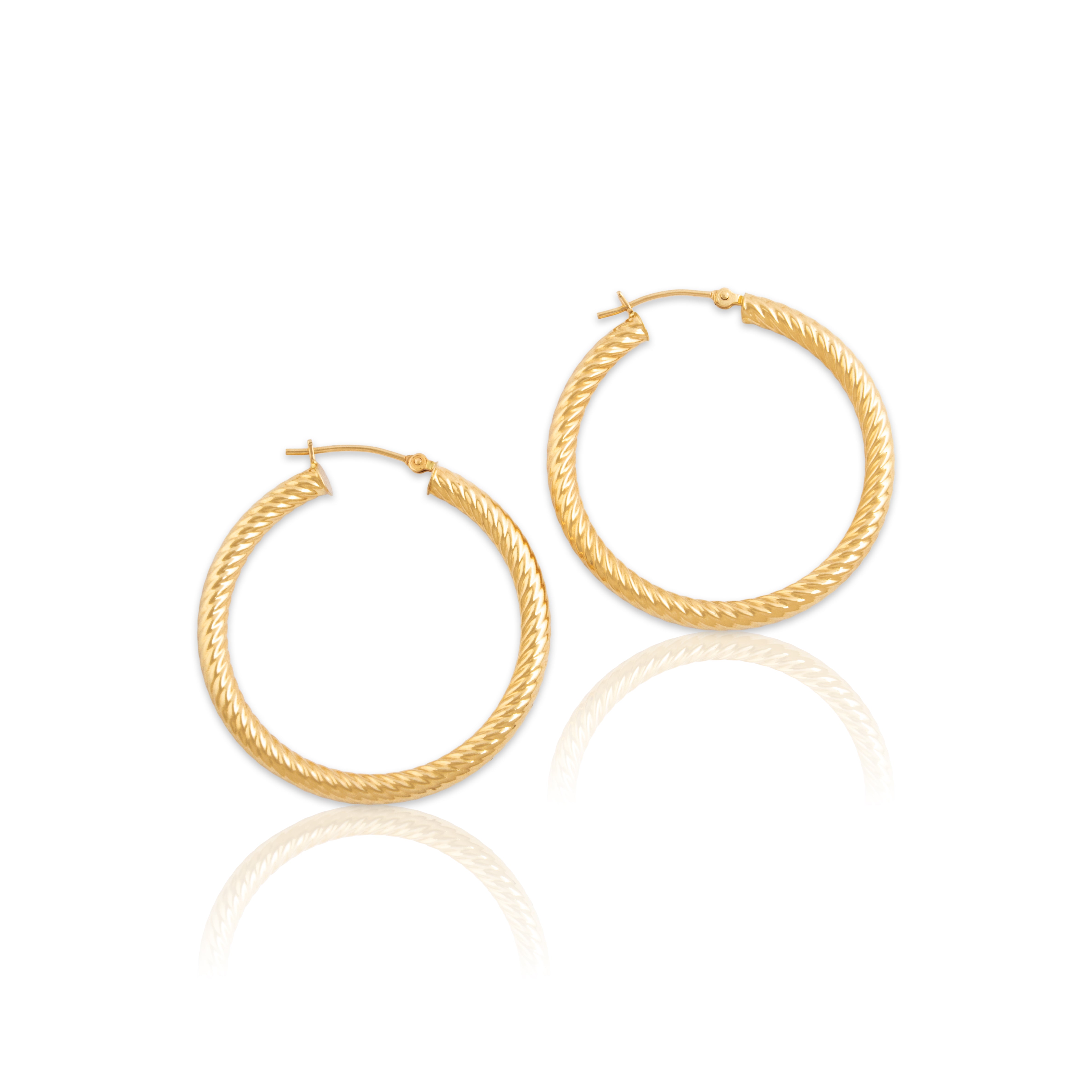 Vintage 14k Yellow Gold Rope Twist Hoop Earrings、mySite、hinf8tx79