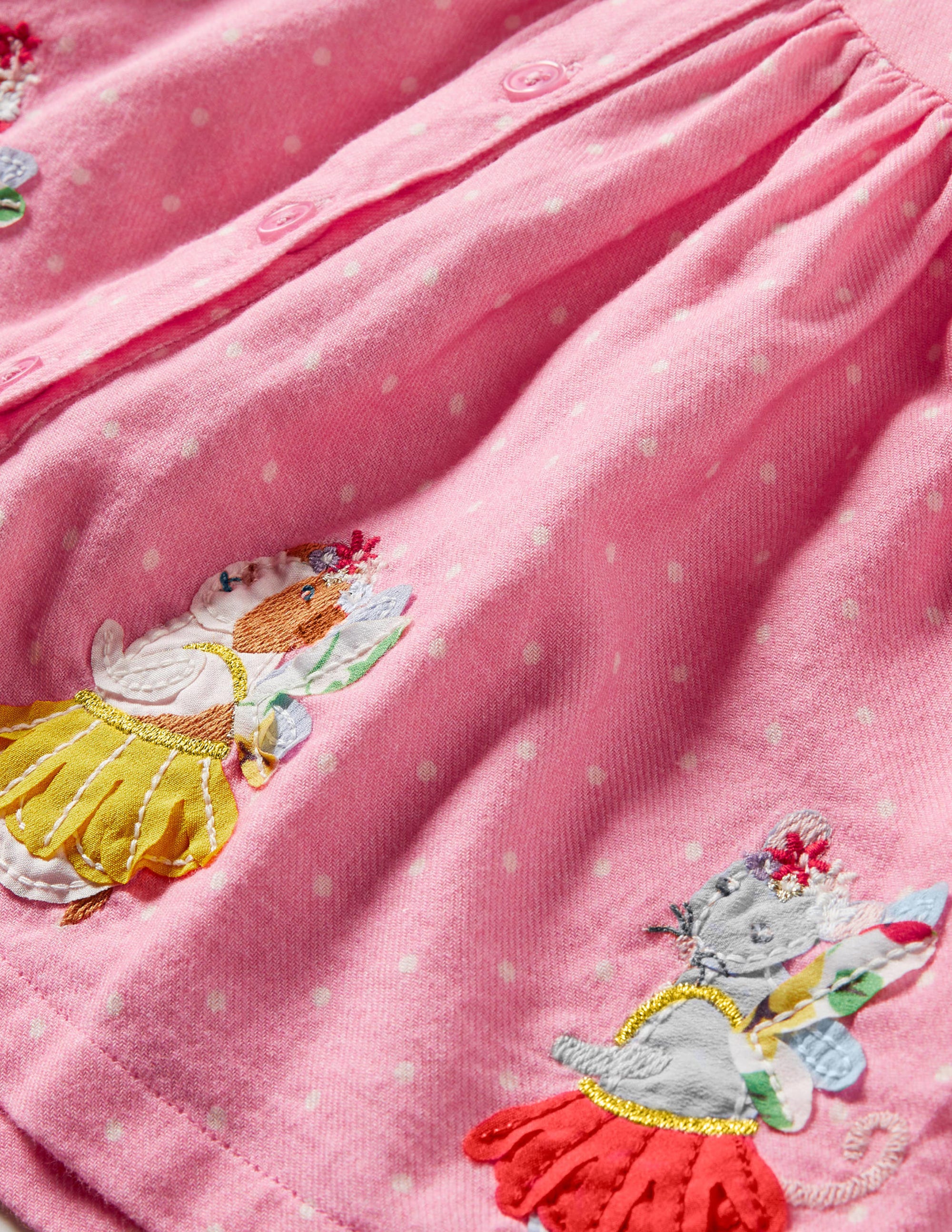  Woven Appliqué Dress-Formica Pink Pin Spot Animals、mySite、ashleygrahame