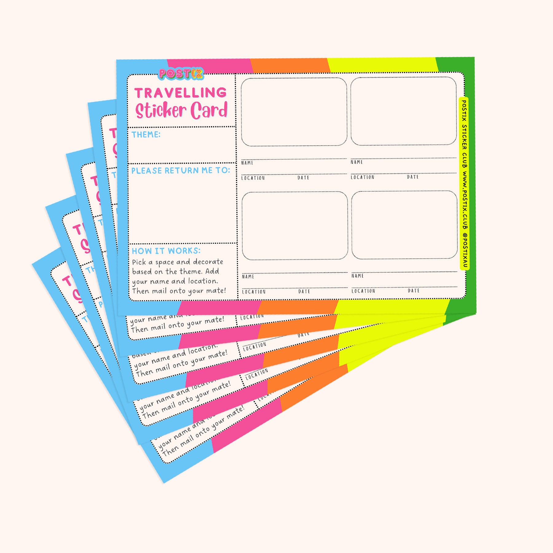  Traveling Sticker Card 5 Pack、mySite、ghnorth