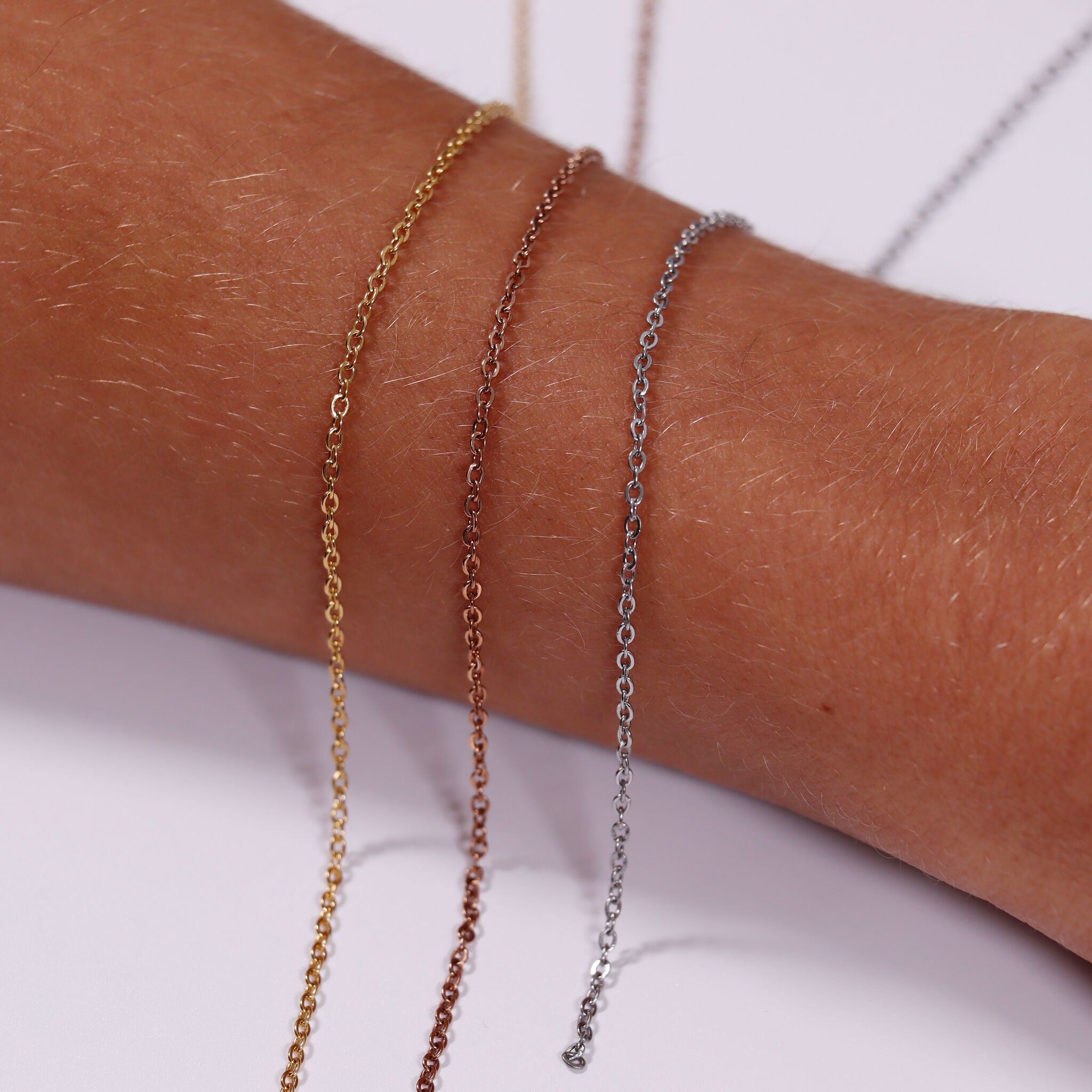 2mm 18K Gold PVD Stainless Steel Oval Loop Permanent Jewelry Chain By The Foot / SPL1009、mySite、dreamappss