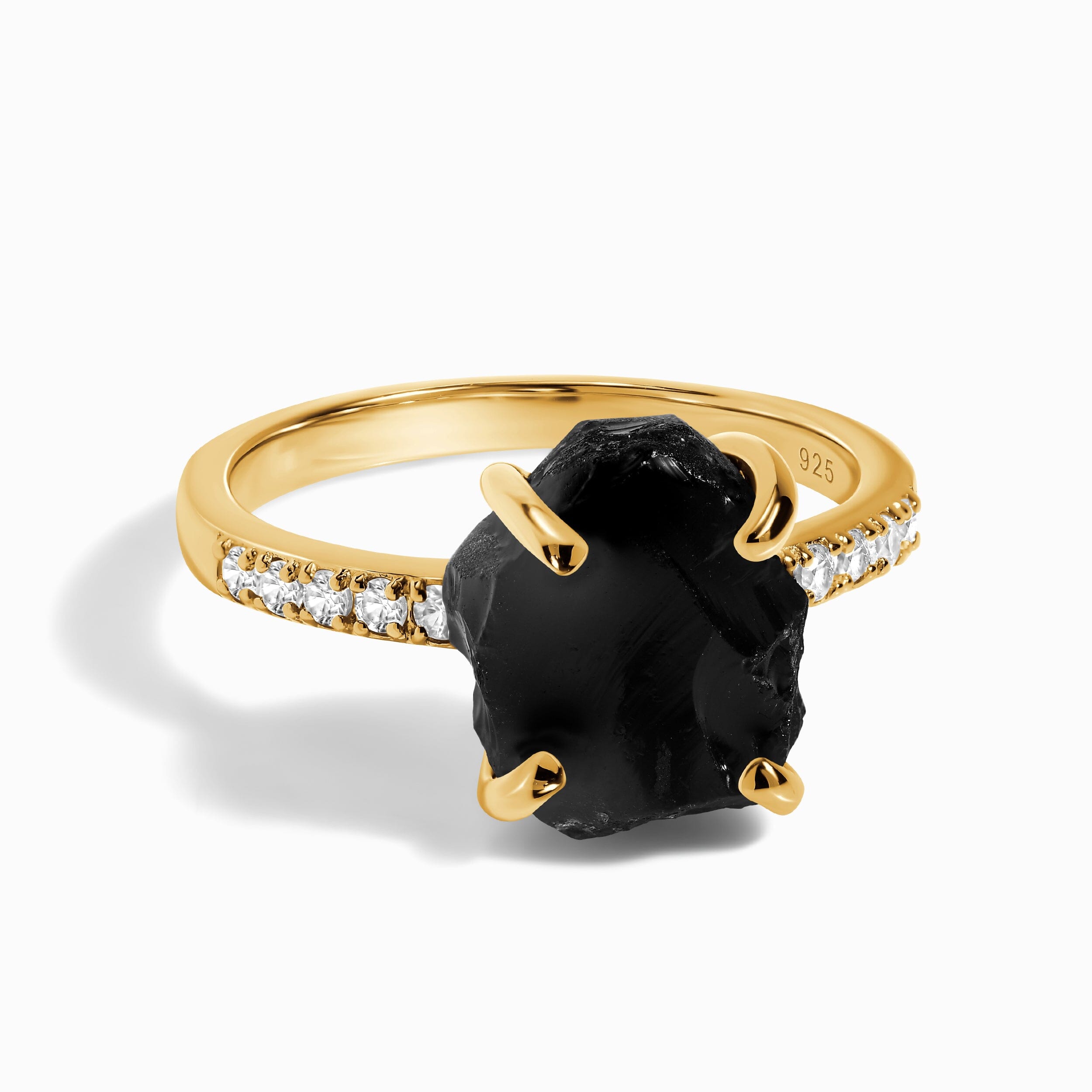 Raw Crystal Ring - Ritzy Black Obsidian、mySite、hinf8tx79