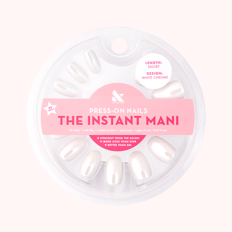 White Chrome - Press-On | Short | Round、mySite、solidvoid