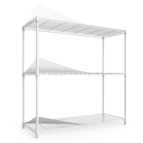 3 Tier Wire Shelving Unit, 1050 LBS NSF Height Adjustable Metal Garage Storage Shelves, Heavy Duty Storage Wire Rack Metal Shelves - Black、、casual