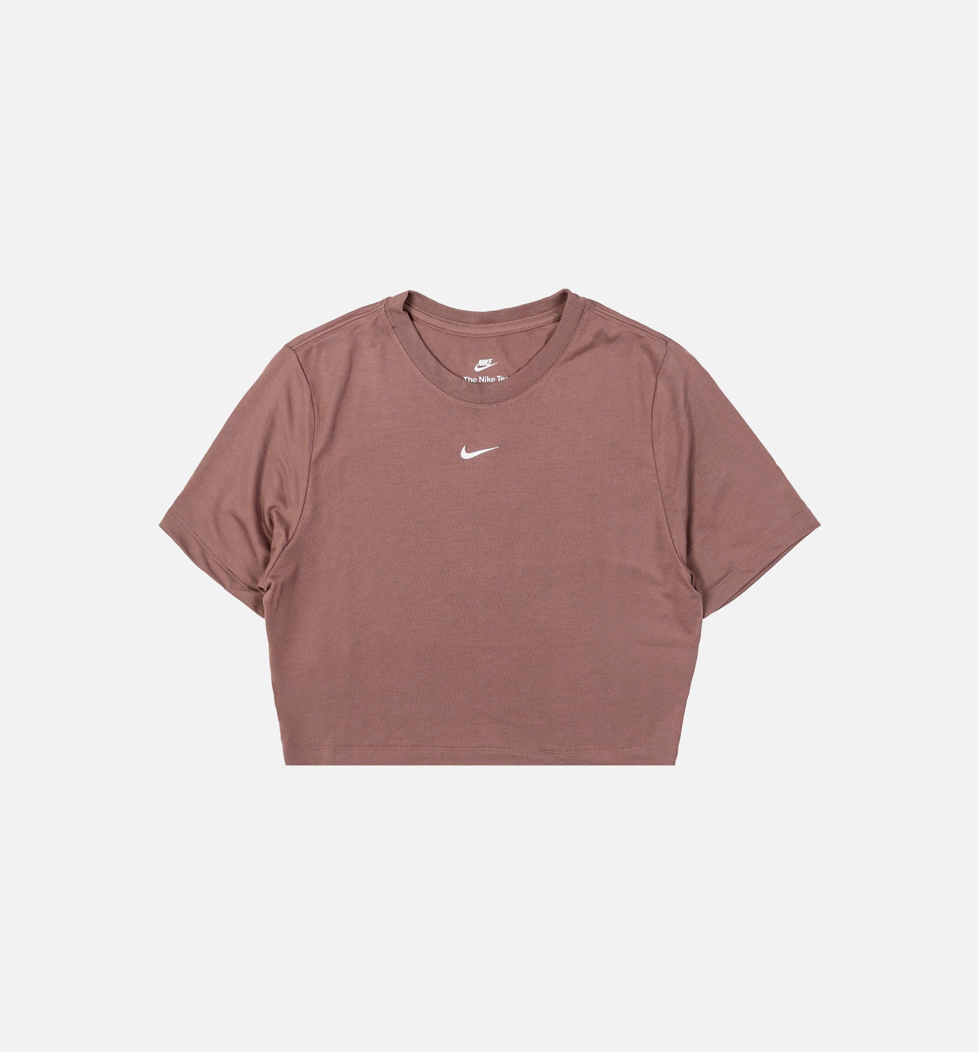 NSW Essential Slim Crop Womens Short Sleeve Shirt - Brown/White、mySite、dreamappss