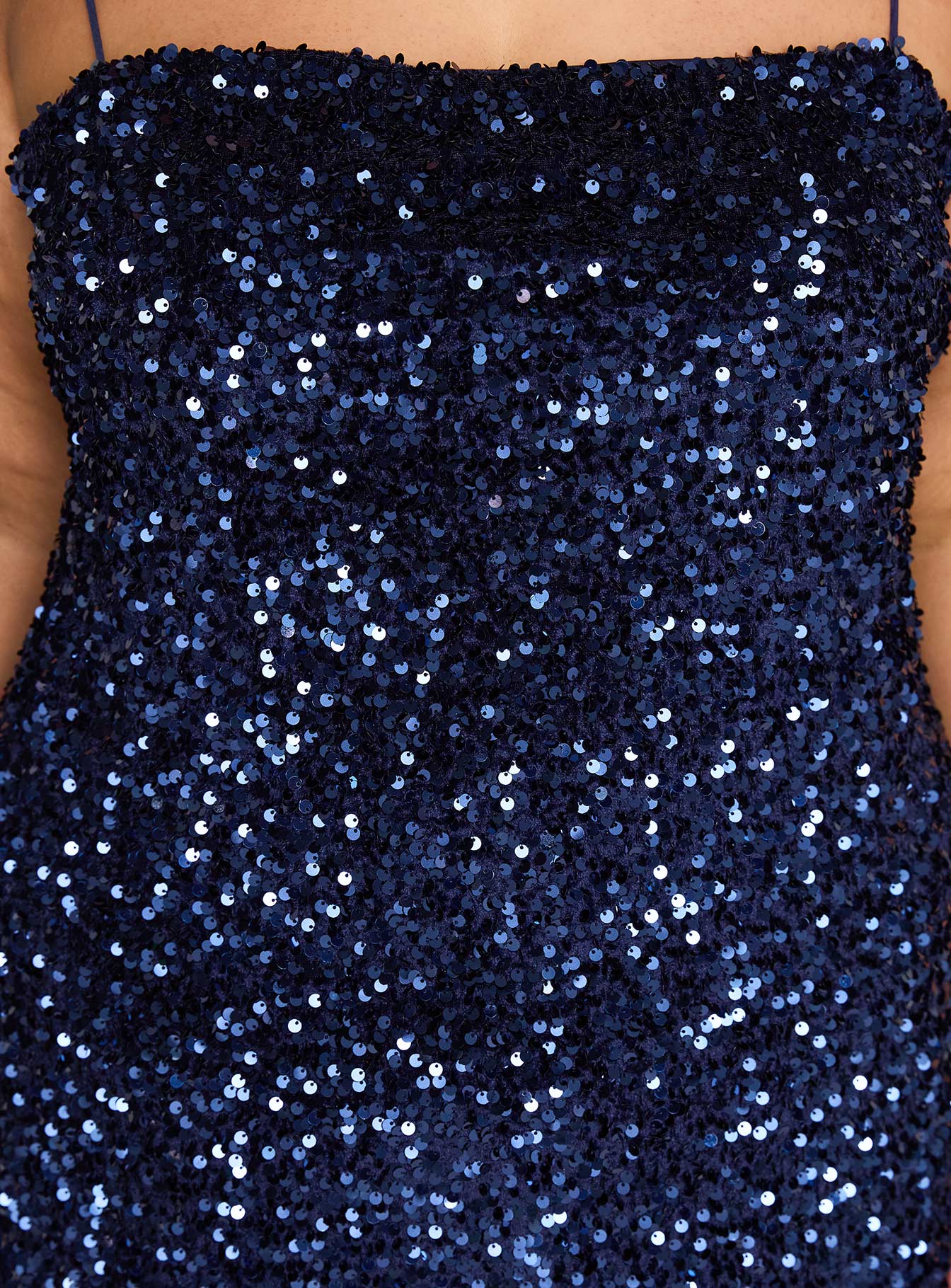 Layney Sequin Mini Dress Navy Curve、mySite、solidvoid