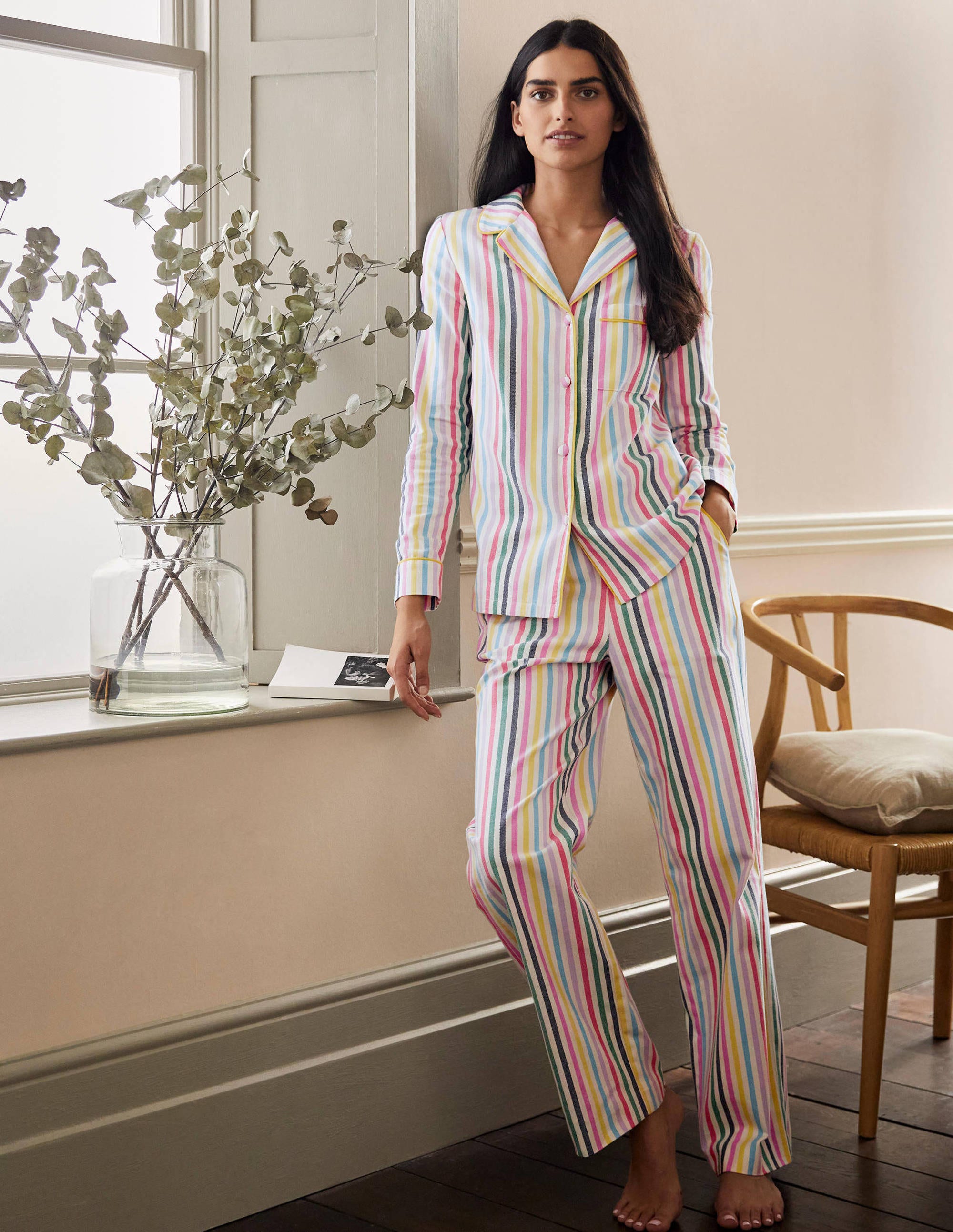  Vanessa Cosy Pyjama Set-Sail Woven Rainbow Stripe、mySite、ashleygrahame