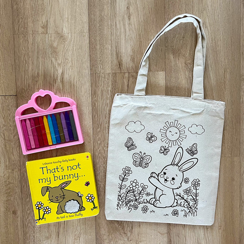 DIY Colouring Tote Bag | Bunny Rabbit Printed、mySite、camillekostekn
