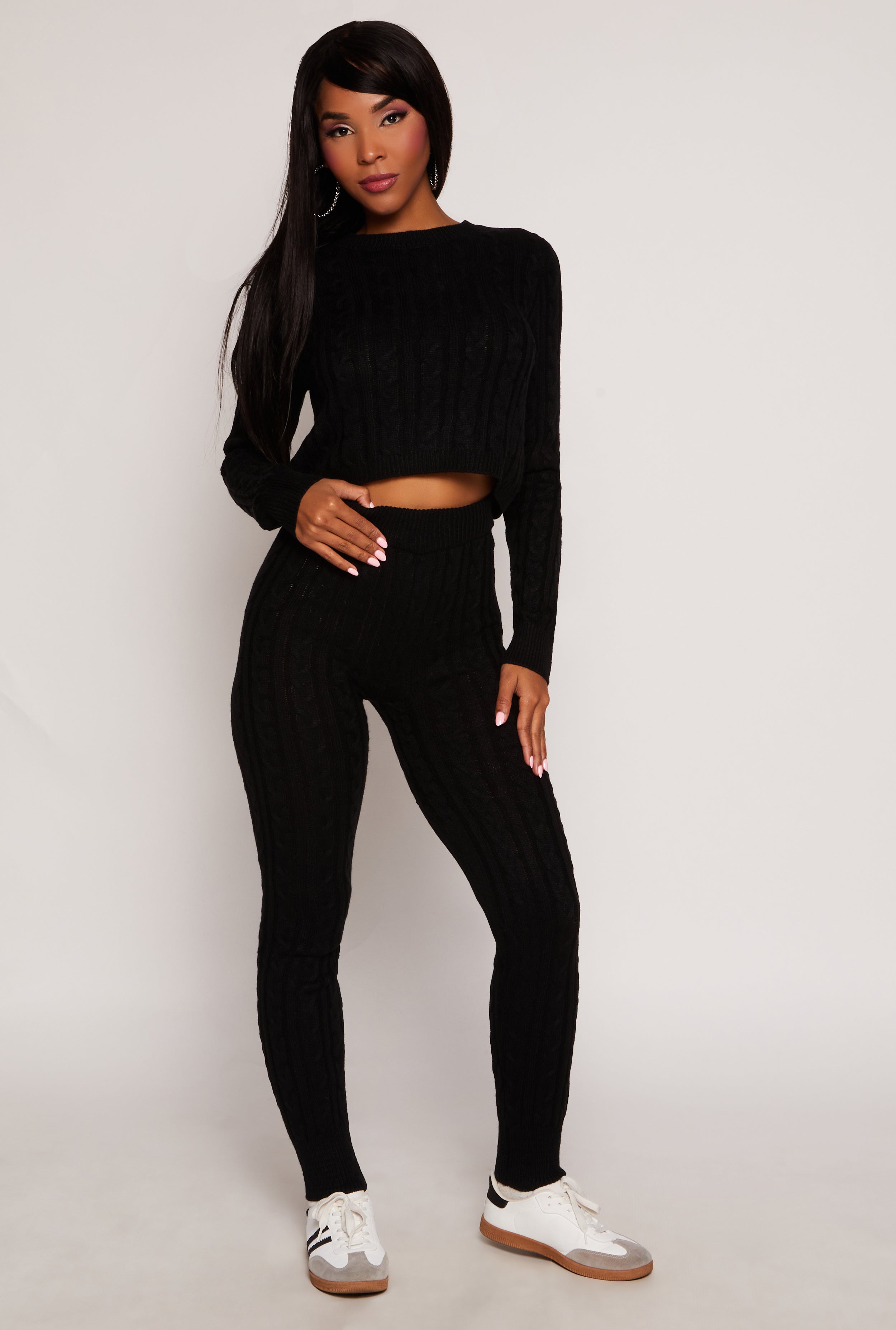 Cable Knit Cropped Sweater、mySite、camillekostekn