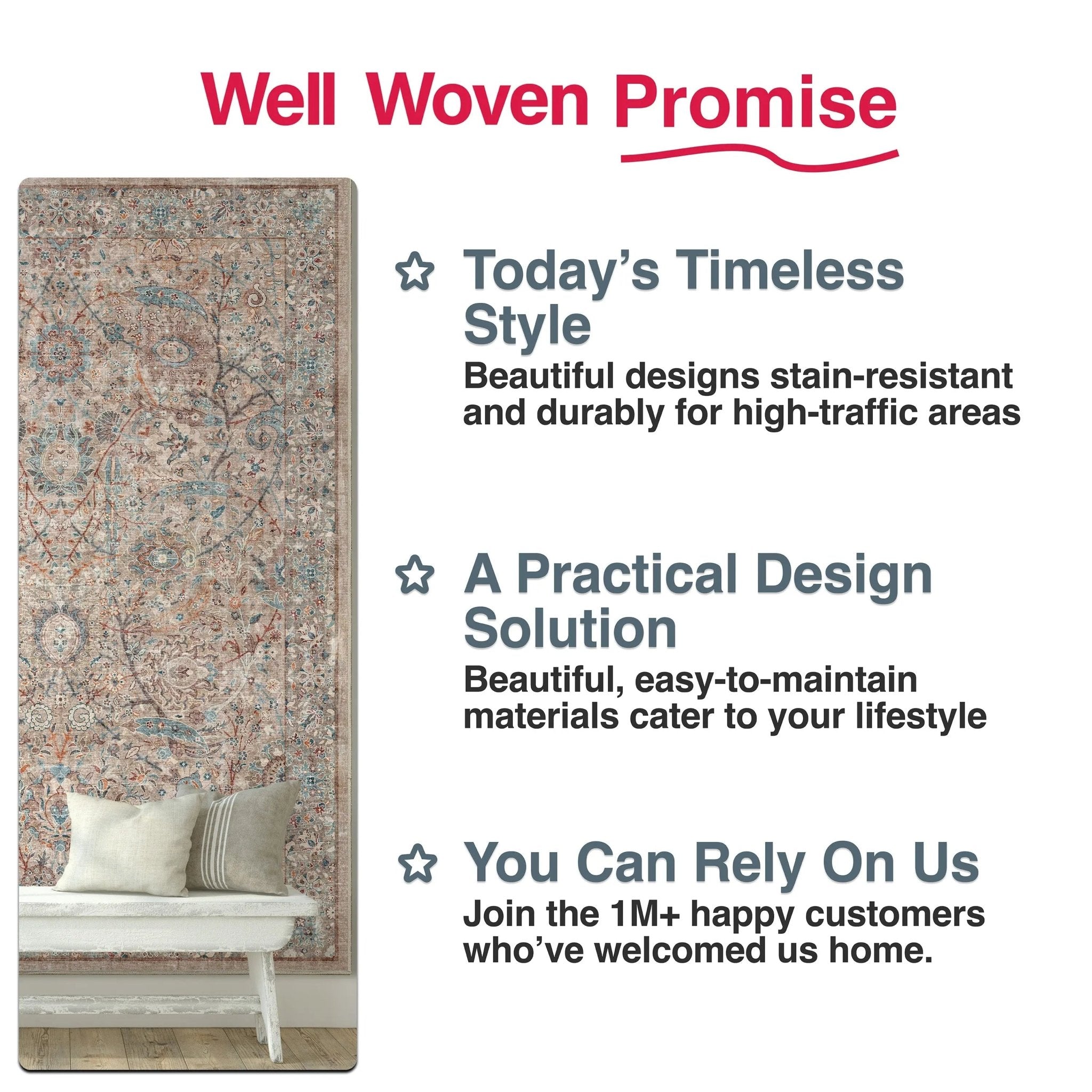 Emilia Vintage Persian Floral Ivory Flat-Weave Rug、mySite、gigharbornorthrealestate