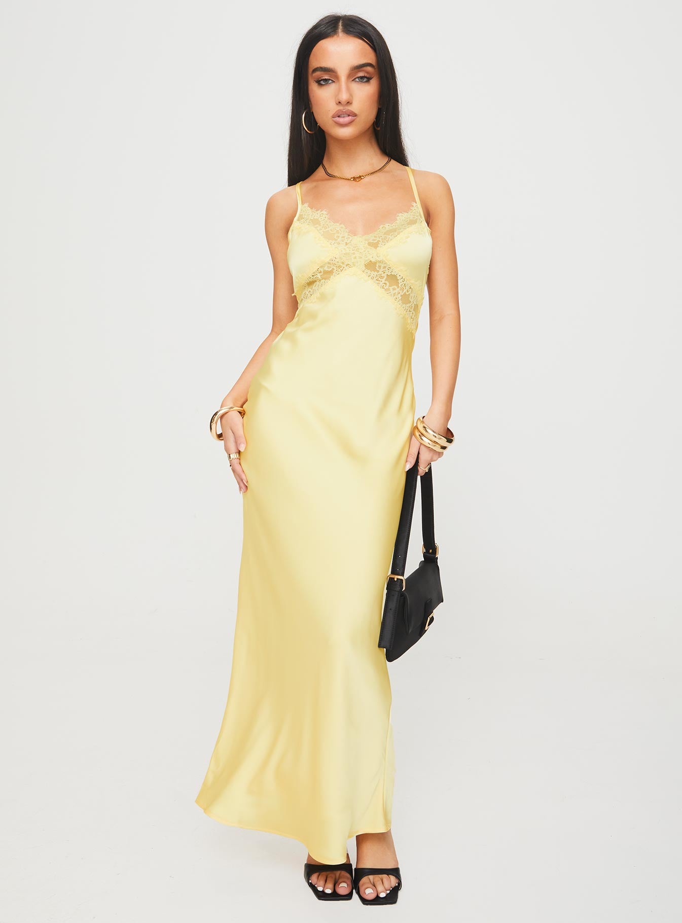 Treasure Bias Cut Maxi Dress Lemon、mySite、solidvoid