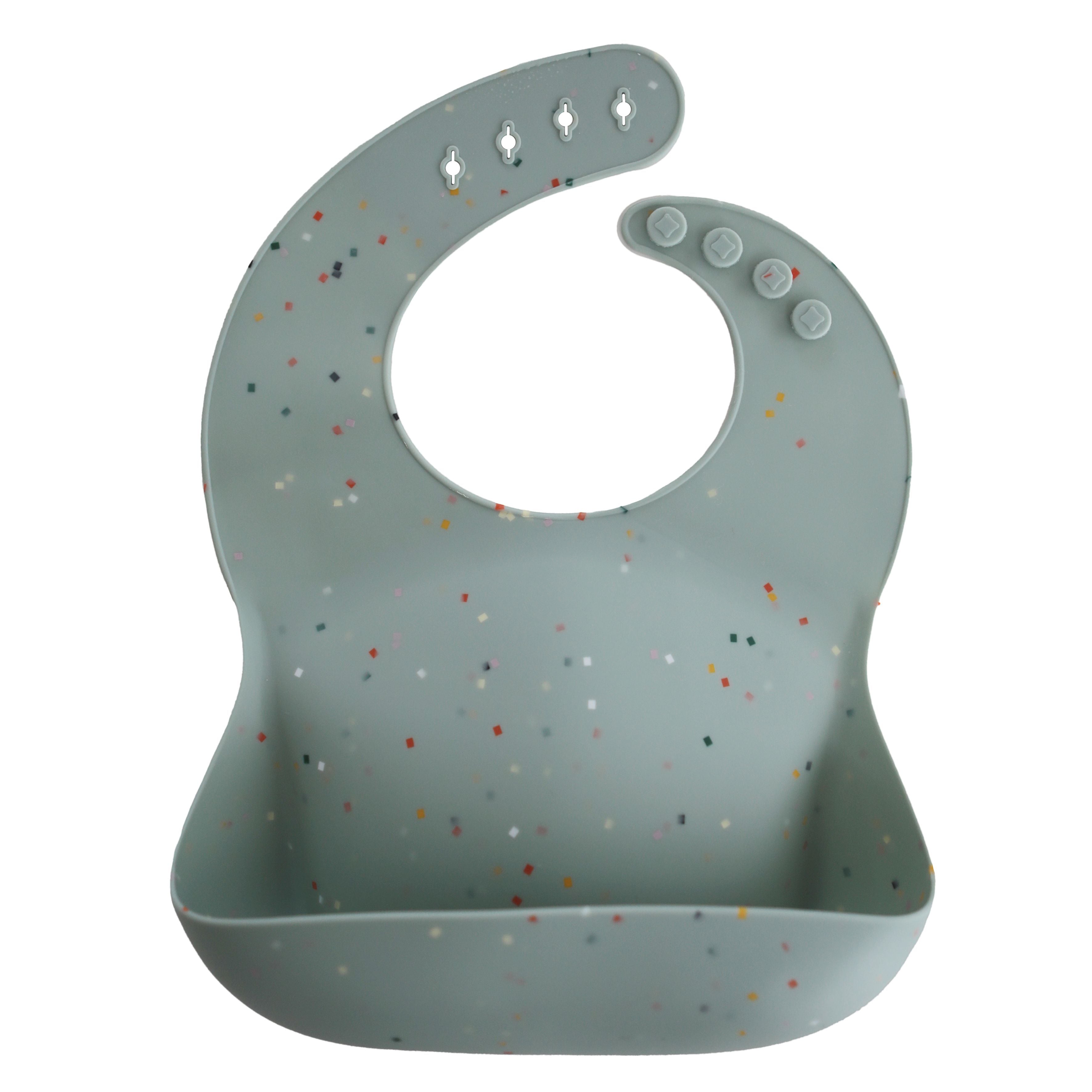 Silicone Baby Bib - Cambridge Blue Confetti、mySite、g9winljtr