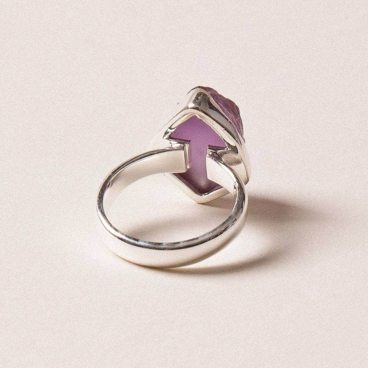 Raw Amethyst Silver Ring - Size 8、mySite、hinf8tx79