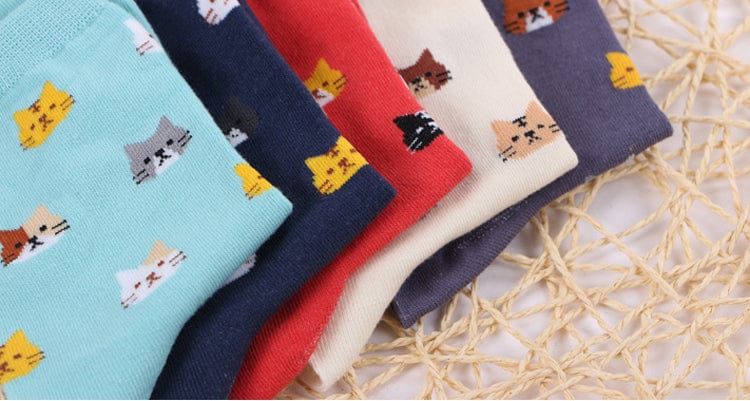 Cat Crew Socks-Cute Kitty Cat Socks in 5 Colors!、mySite、g9winljtr
