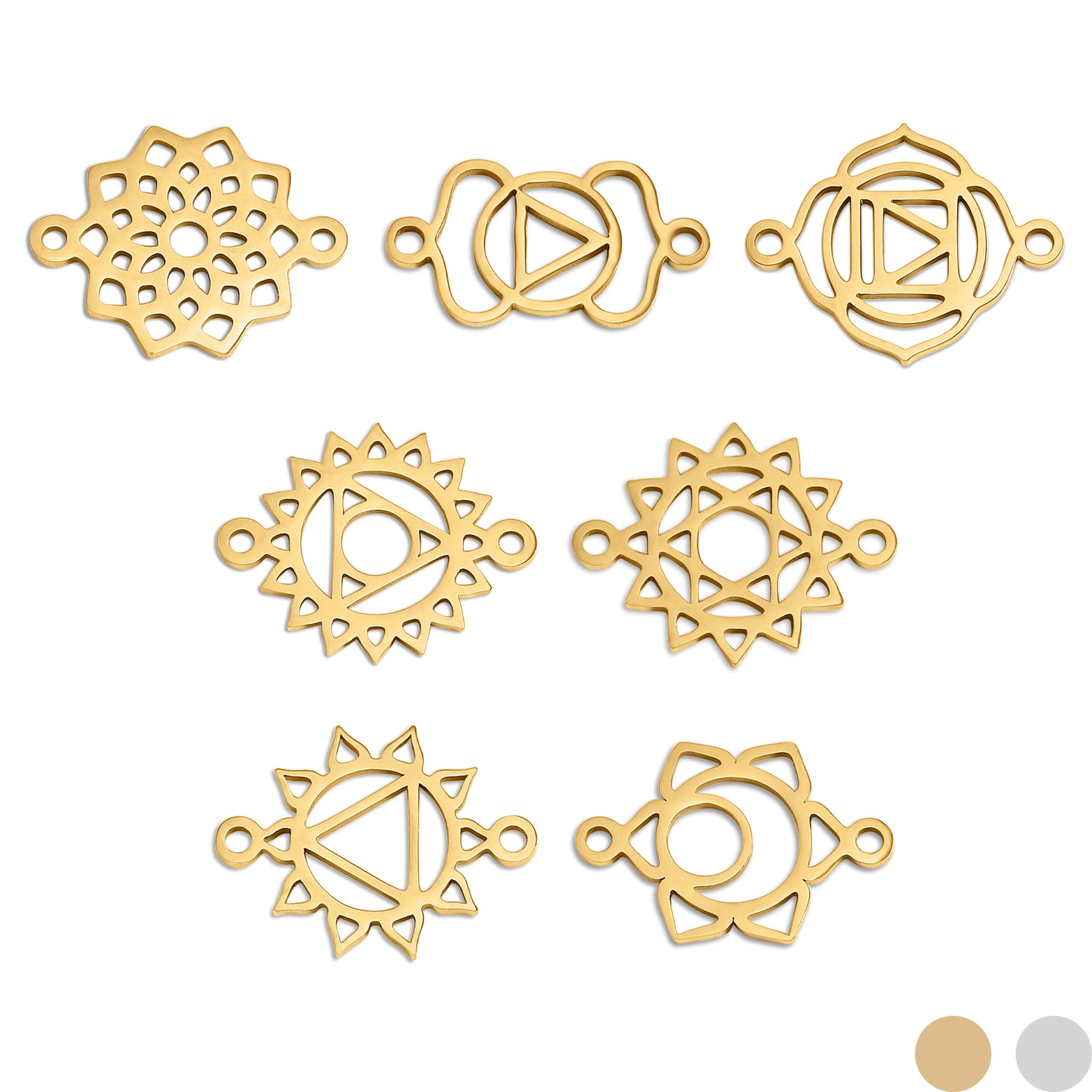 18K Gold Stainless Steel Chakra Connector Charm / PDL0177、mySite、dreamappss
