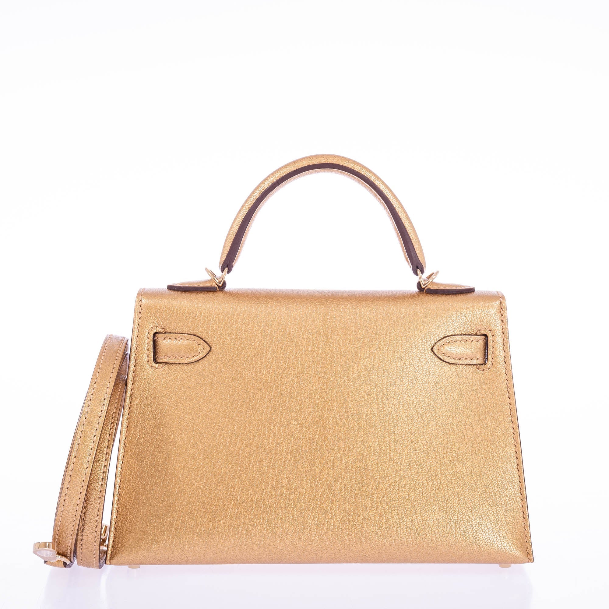 Hermès Kelly 20 Mini Sellier Olympic Gold Metallic Doré Chevre Chamkilight Gold Hardware、mySite、garminoutage.com