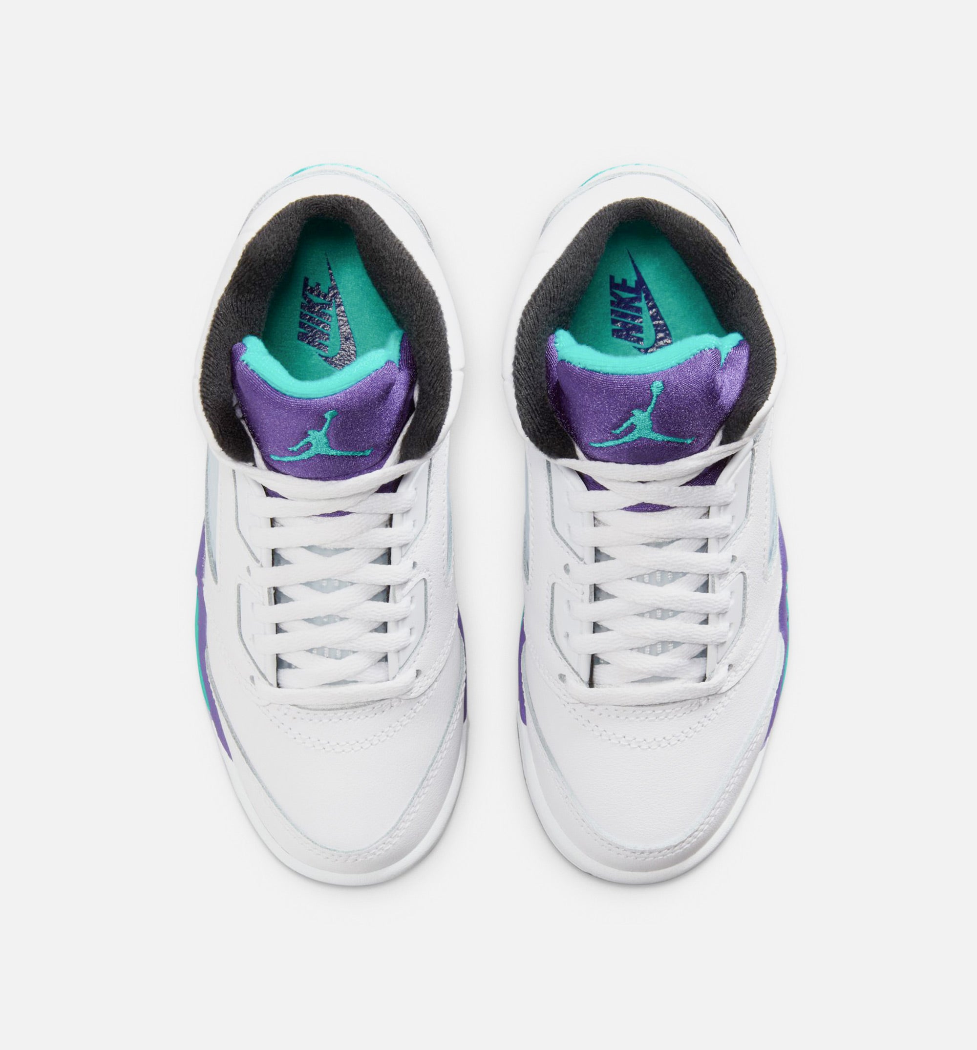 Air Jordan 5 Retro Grape Preschool Lifestyle Shoe - White/New Emerald/ Grape Ice/Black、mySite、dreamappss