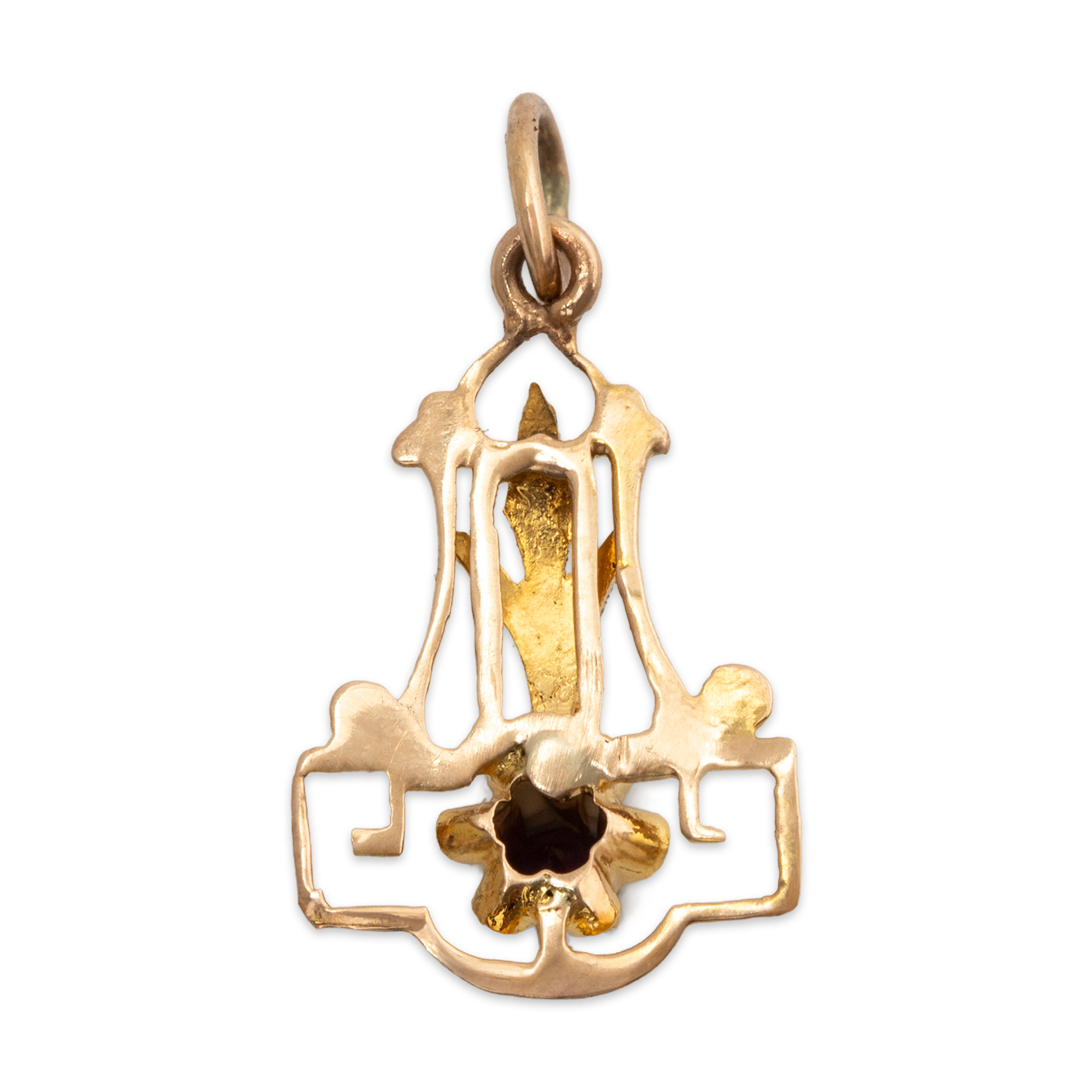 Antique Lightweight Art Deco 14k Yellow Gold Amethyst Buttercup Charm / Pendant、mySite、hinf8tx79