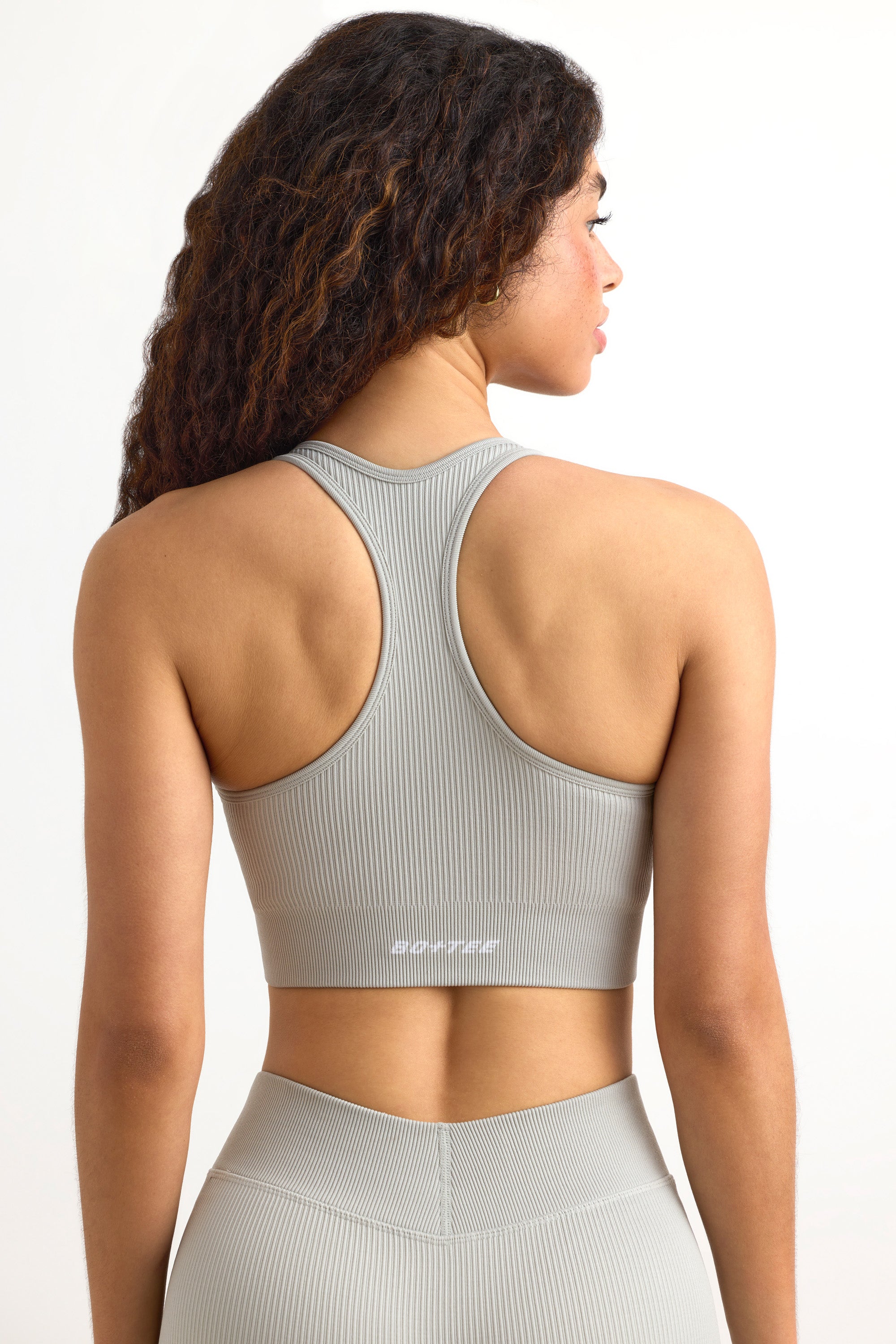 FlexiRib Racerback Sports Bra in Grey、mySite、solidvoid