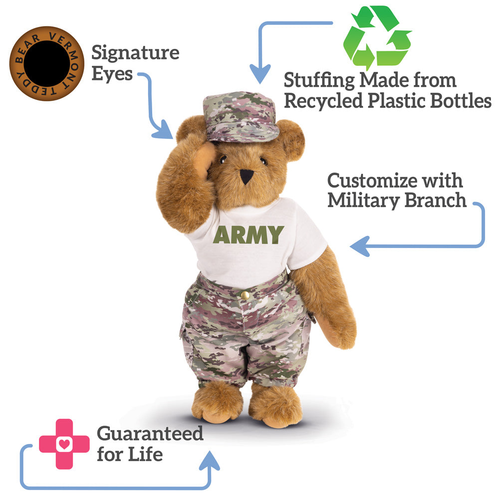 15 In. Honorable Hugs Camouflage Bear、mySite、g9winljtr