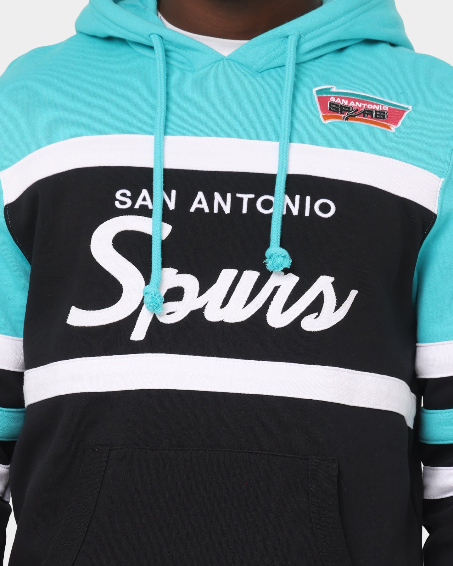Mitchell & Ness San Antonio Spurs Head Coach Hoodie Teal、mySite、zt4zffjzw