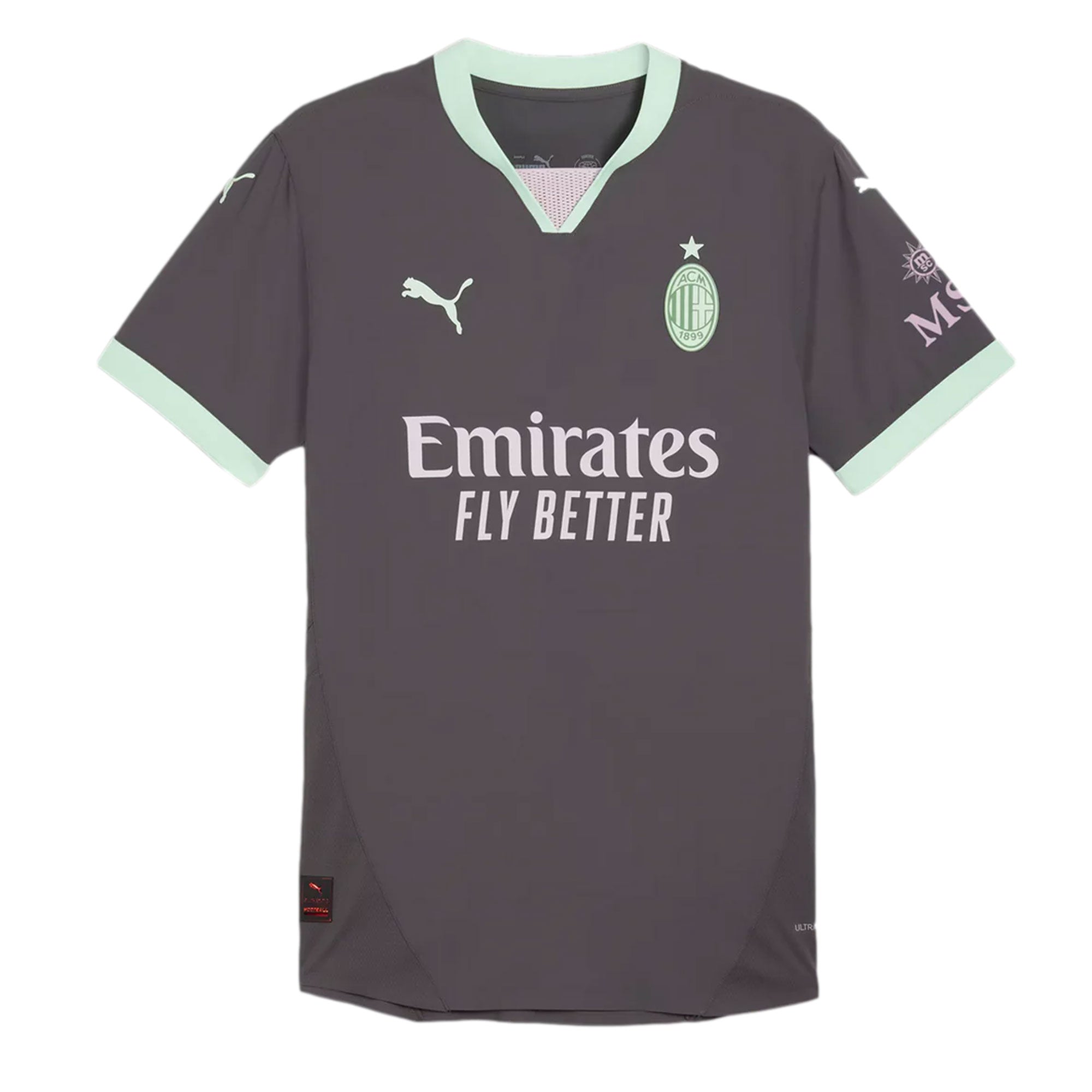 PUMA Men's AC Milan 2024/25 Authentic Third Jersey Shadow Grey/Fresh Mint、mySite、bottomscart
