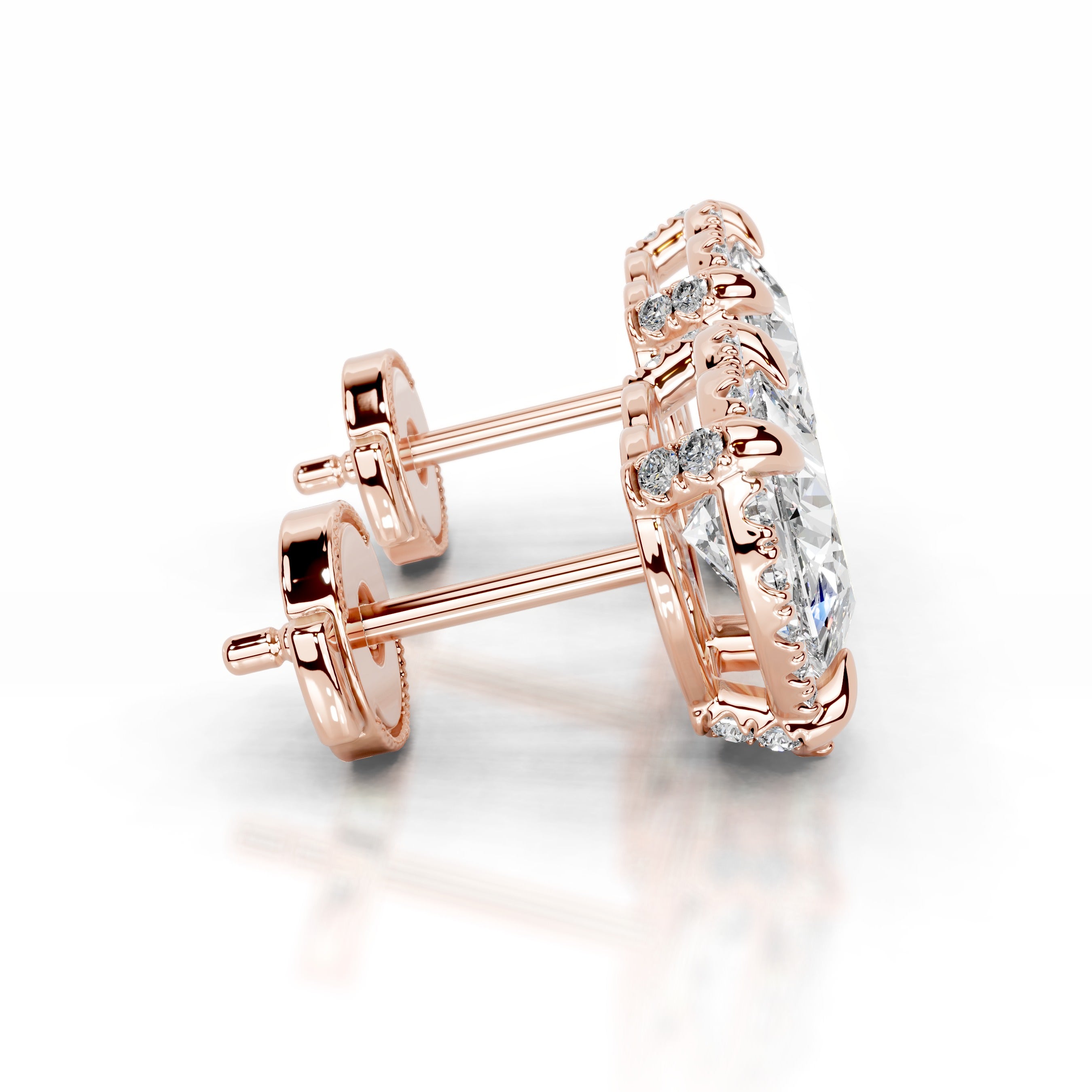 Ophelia Diamond Halo Earrings - 14K Rose Gold、mySite、hinf8tx79