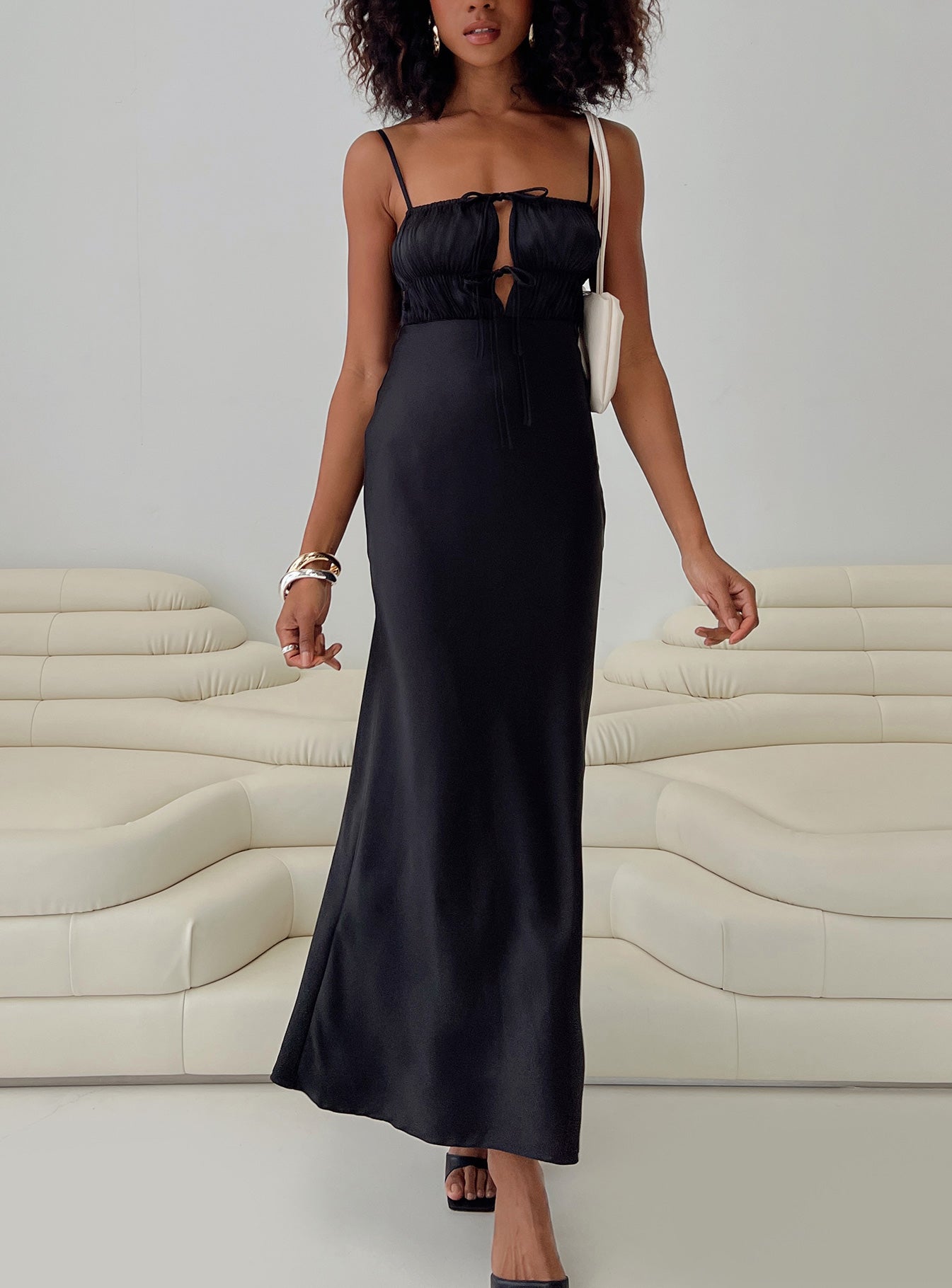 Jaquelin Maxi Dress Black、mySite、solidvoid