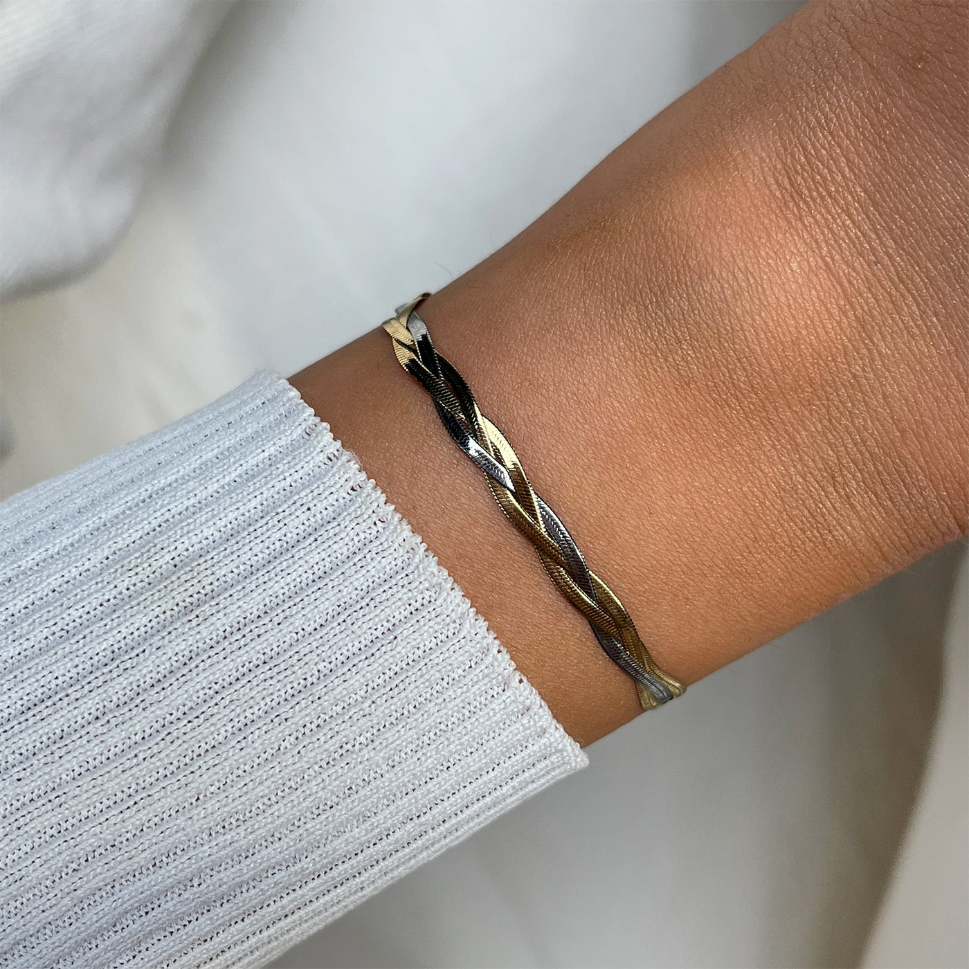 Élevé Braided Snake Bracelet, Two-Tone、mySite、botmansion