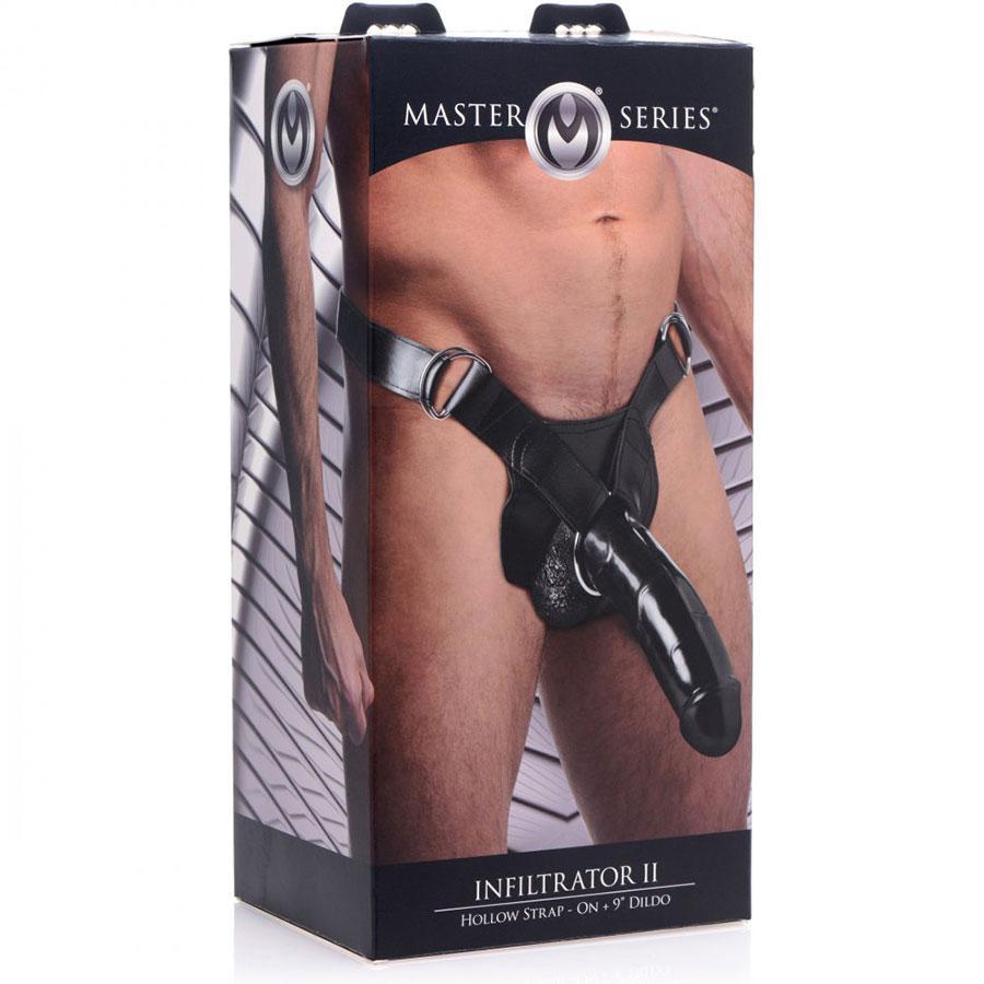 Infiltrator 2 Large 10 Inch Hollow Strap On Penis Extension W/ Harness Black、mySite、bottomscart